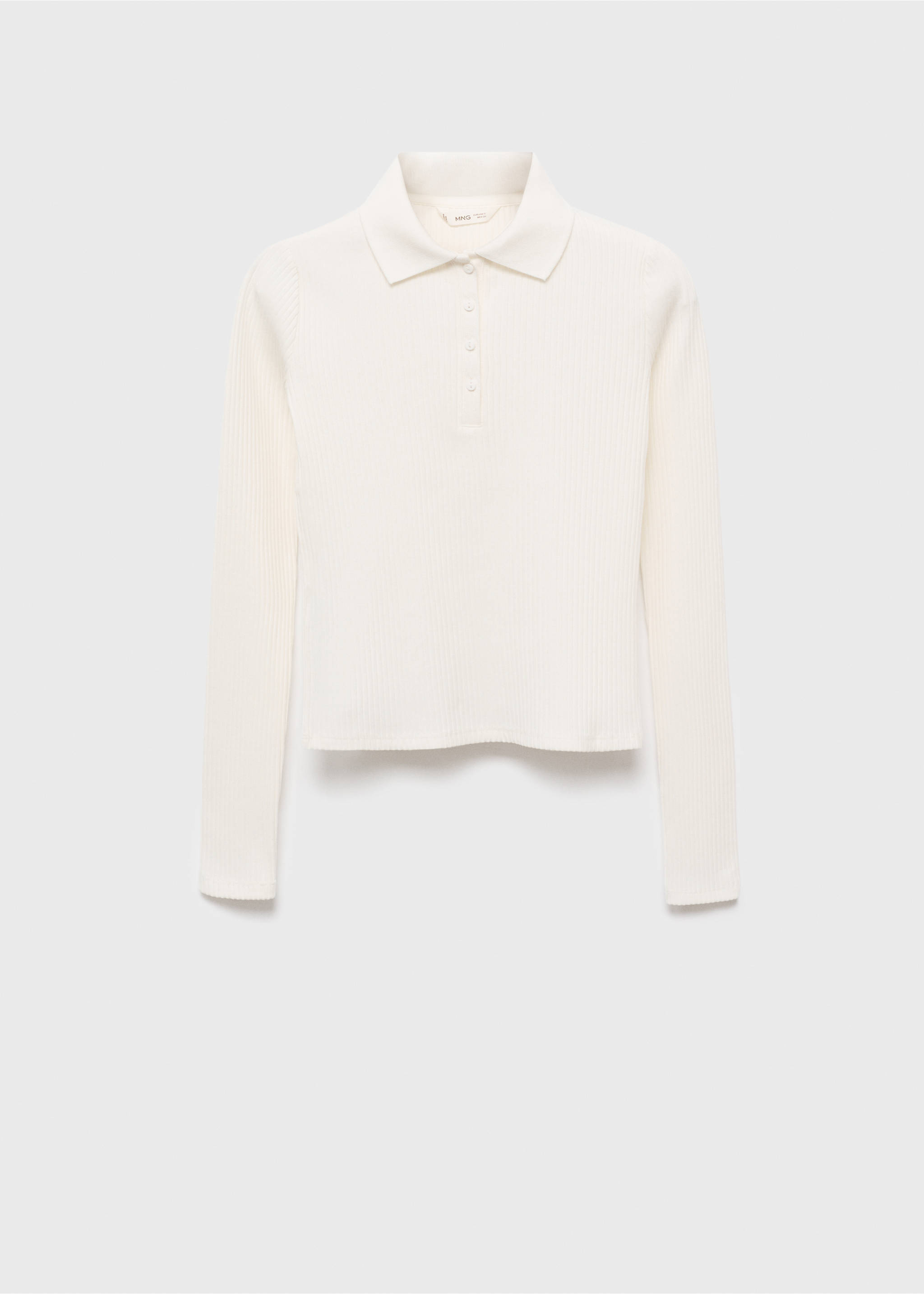 Ribbed polo t-shirt - Article without model, Off White. Ref: 17005179-00.