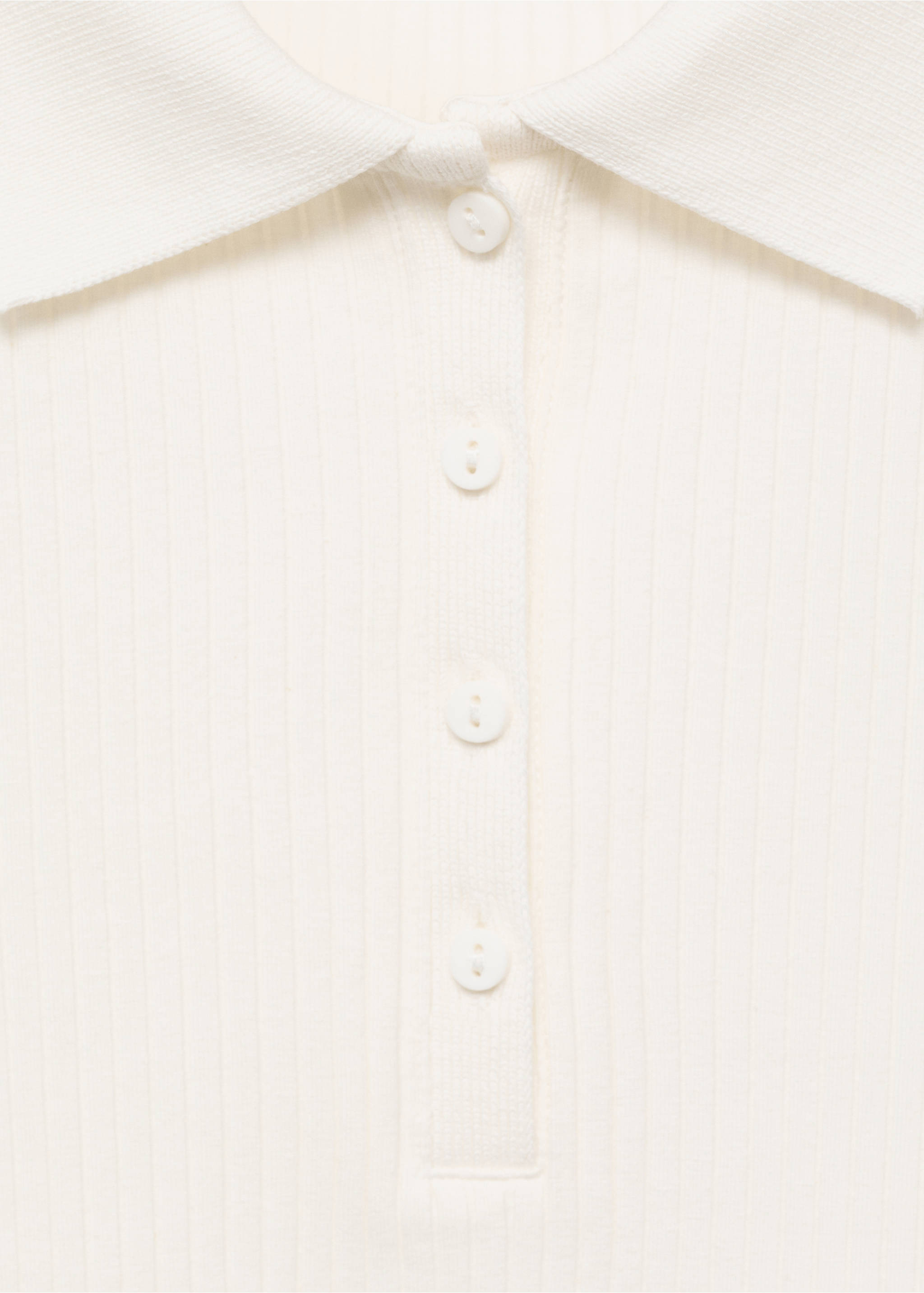 Ribbed polo t-shirt - Details of the article 8, Off White. Ref: 17005179-00.