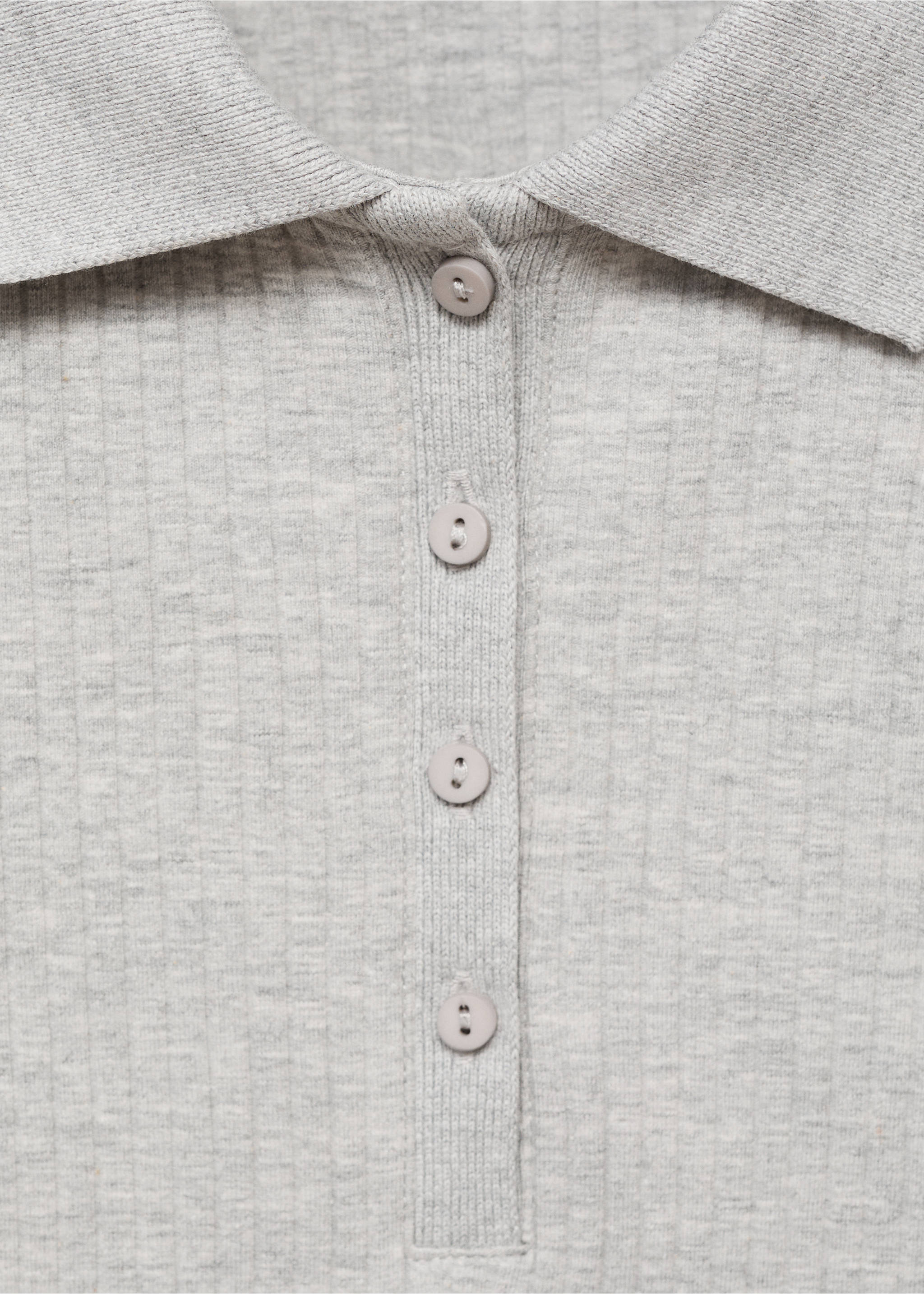Ribbed polo t-shirt - Details of the article 8, Medium Heather Grey. Ref: 17005180-00.