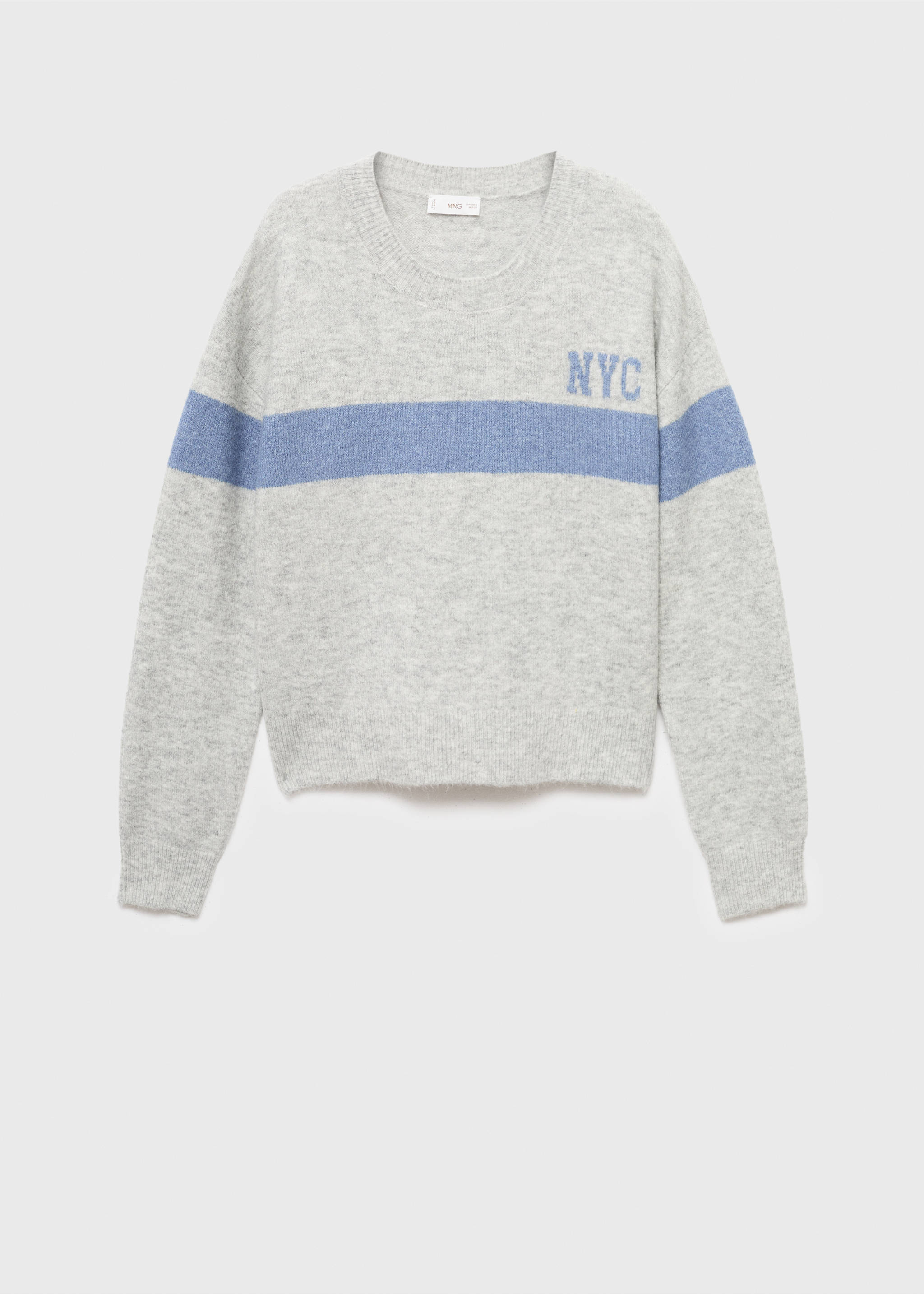 Knit embroidered sweater - Article without model, Medium Heather Grey. Ref: 17005799-00.