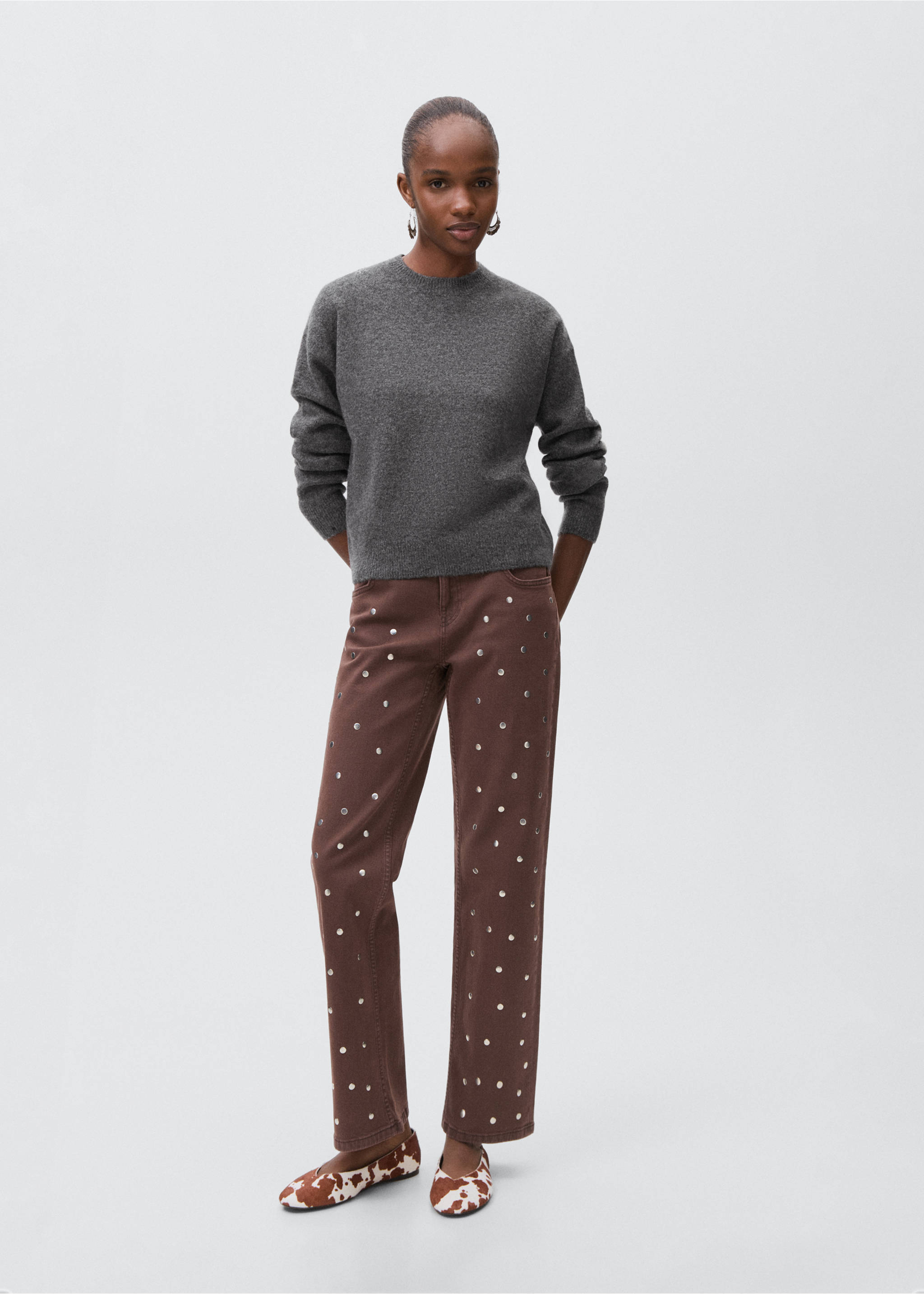 Star knitted sweater - General plane, Medium Heather Grey. Ref: 17005801-00.