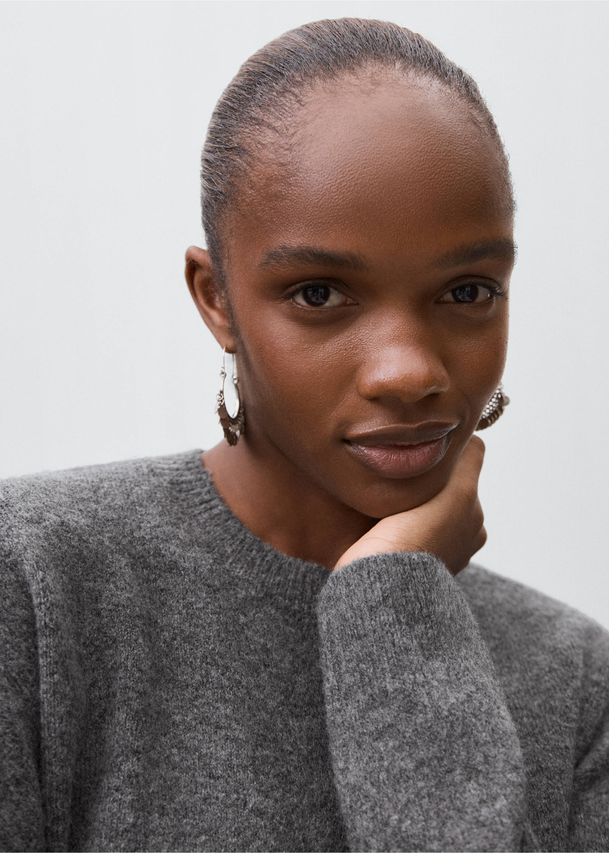 Star knitted sweater - Details of the article 1, Medium Heather Grey. Ref: 17005801-00.