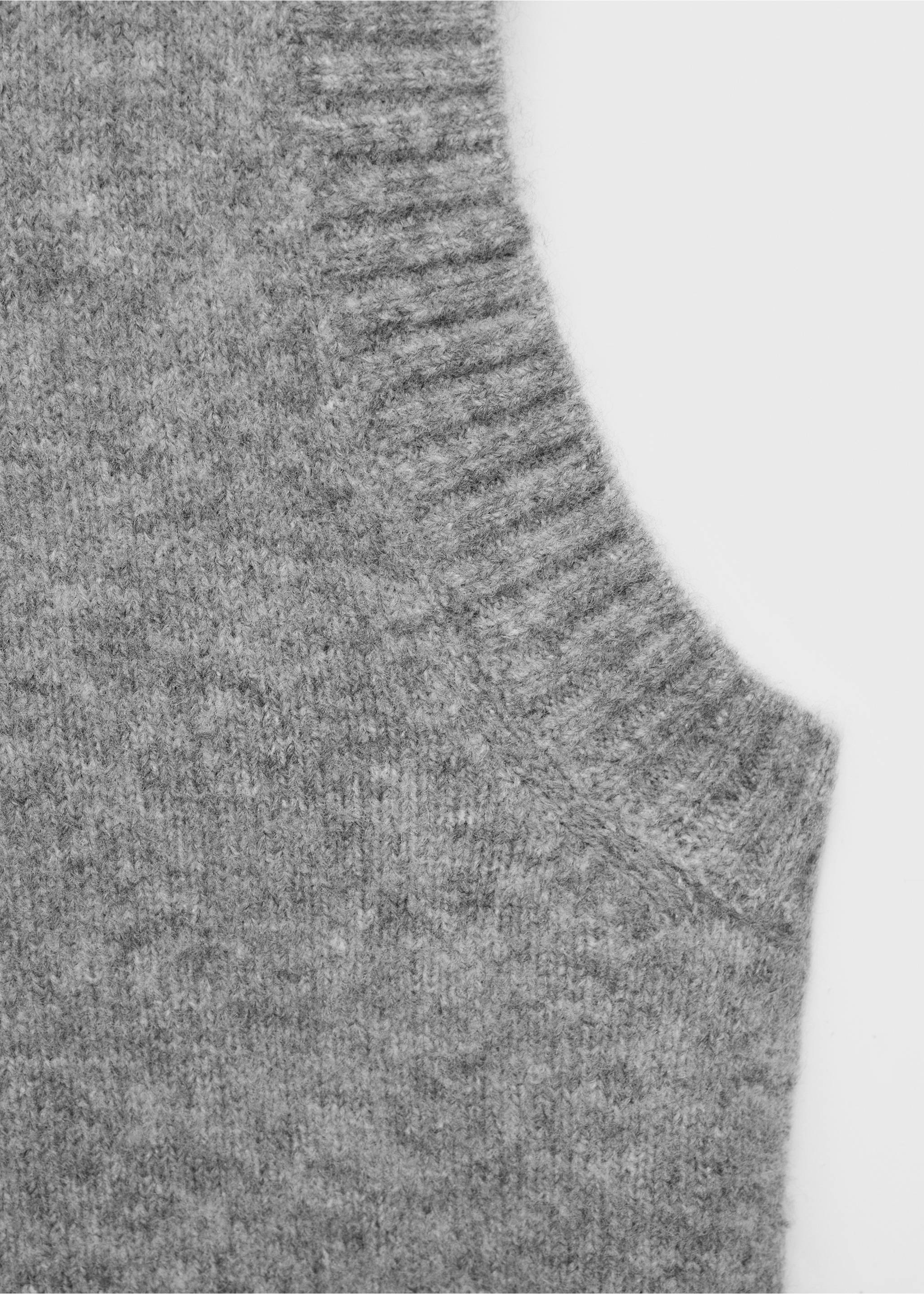 Gilet maille col montant - Détail de l'article 0, Gris chiné moyen. Ref: 17005802-00.