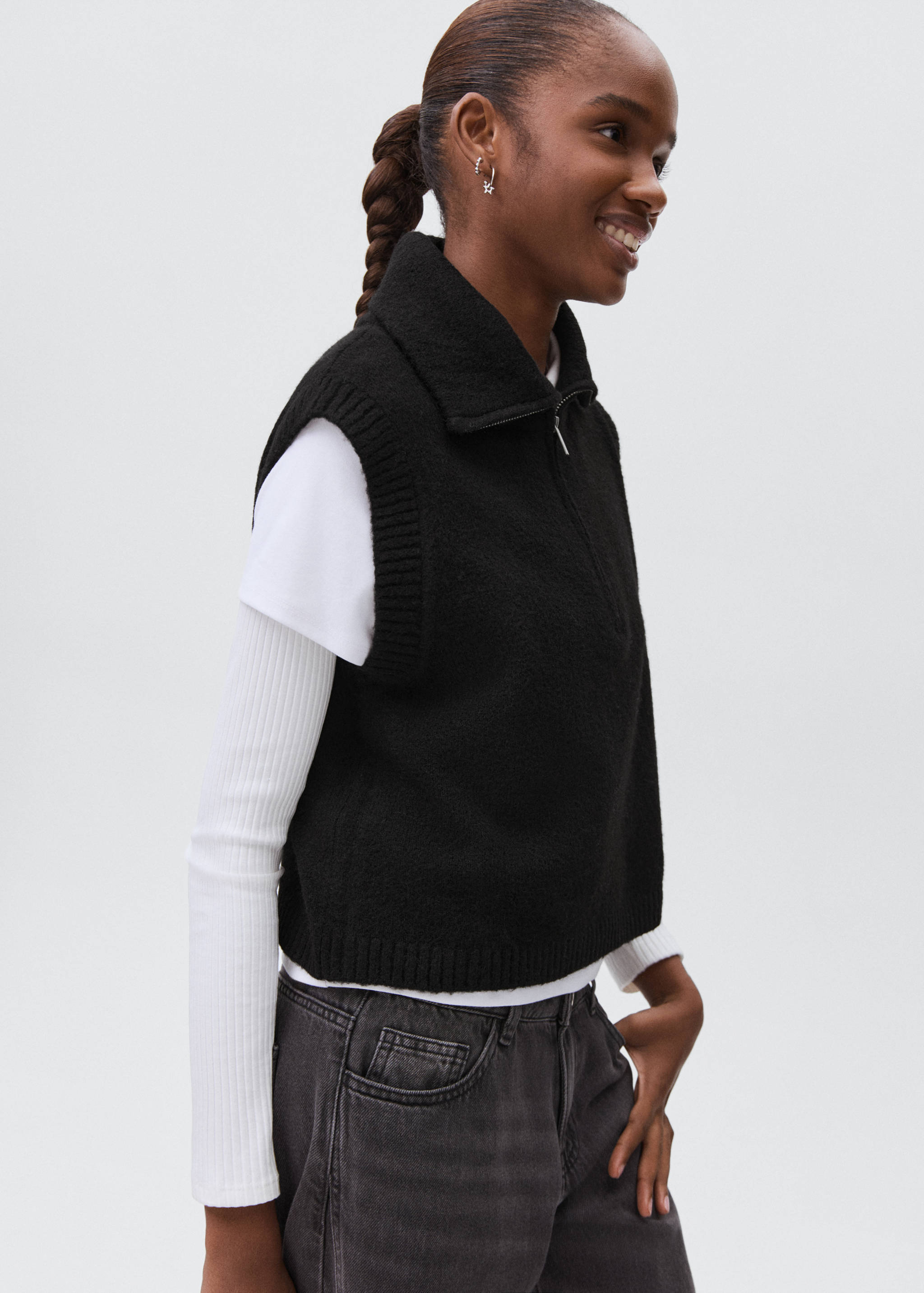 Gilet maille col montant - Plan moyen