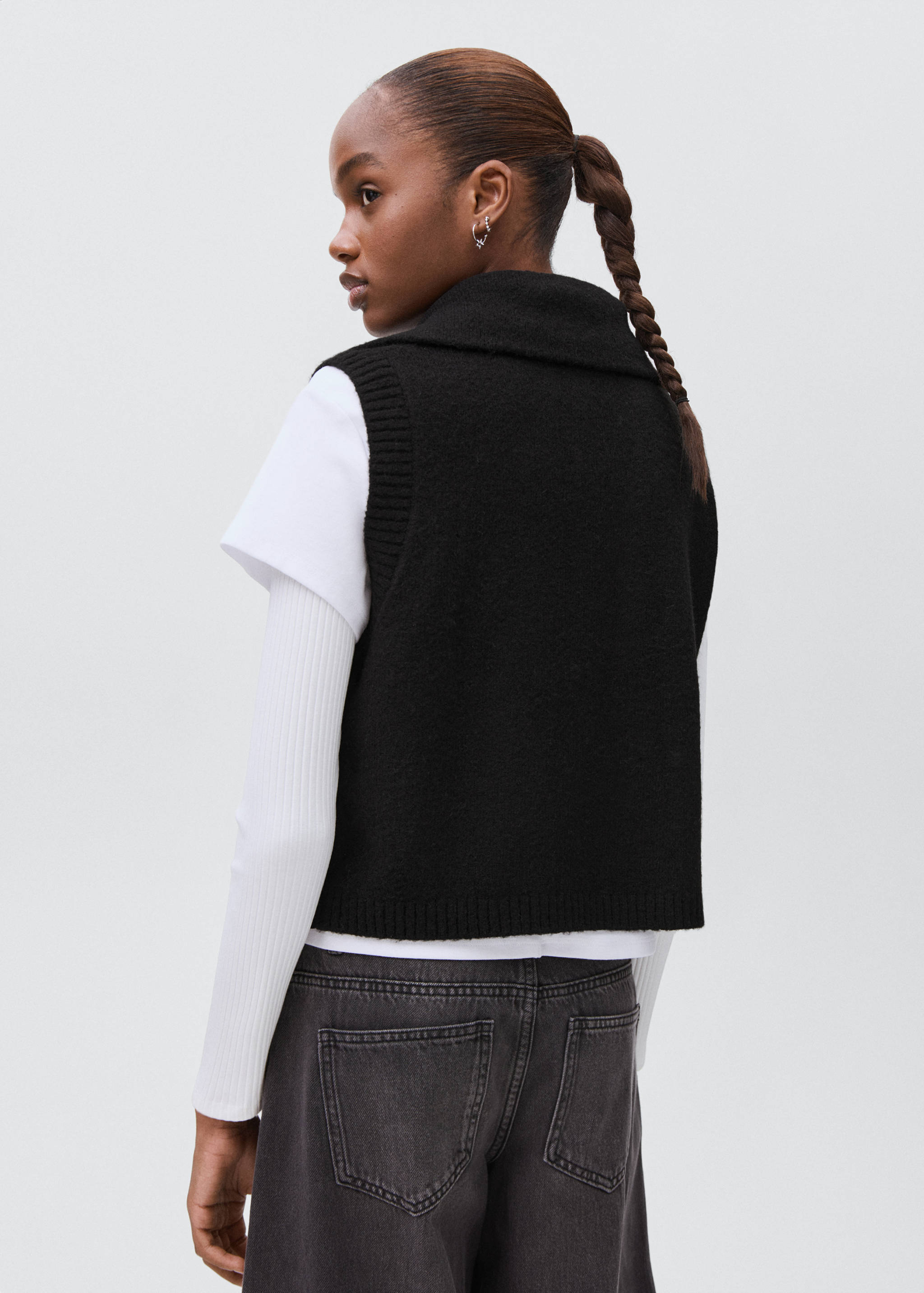 Gilet maille col montant - Verso de l’article