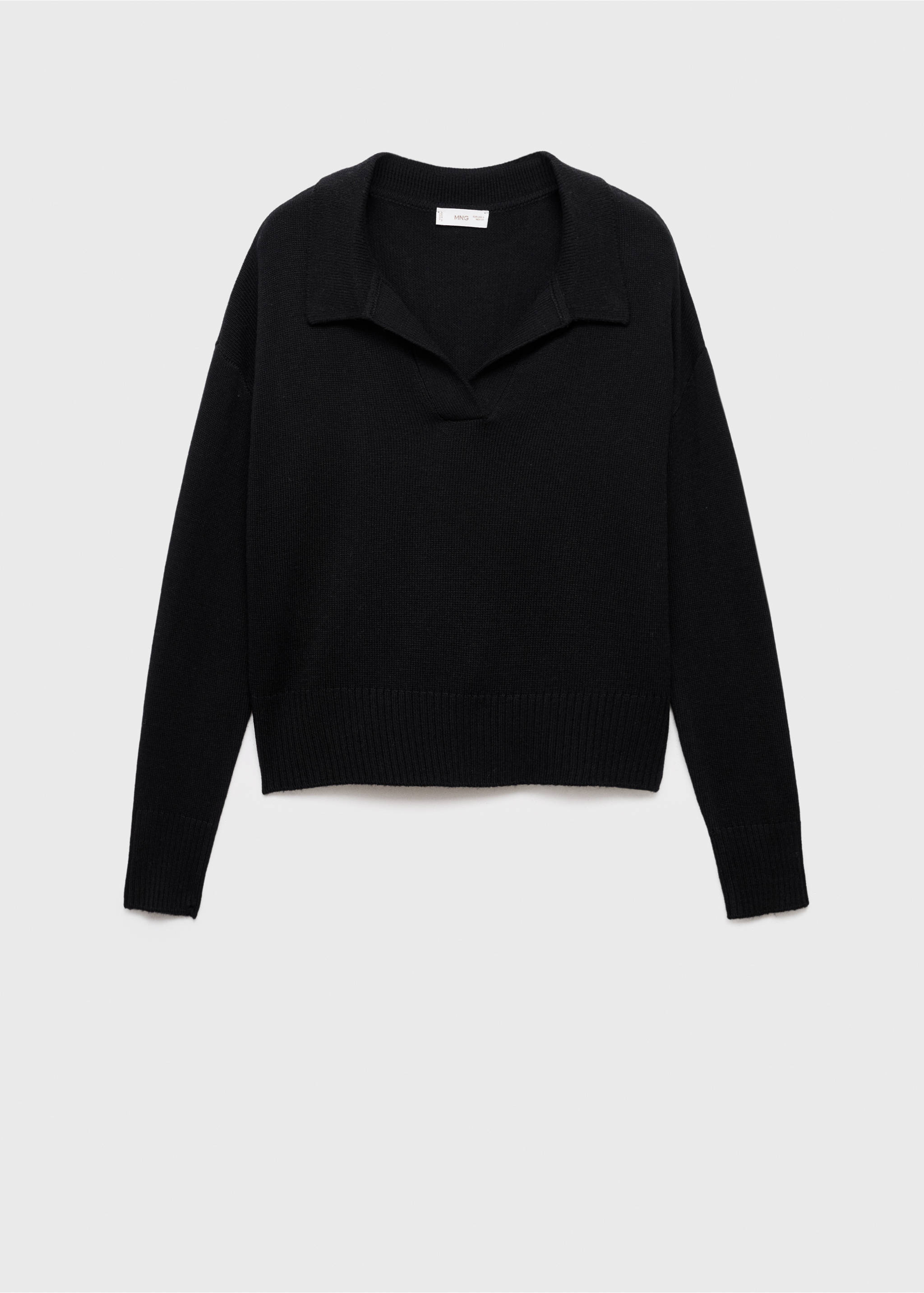 Knitted polo-neck sweater - Article without model, Black. Ref: 17005803-00.