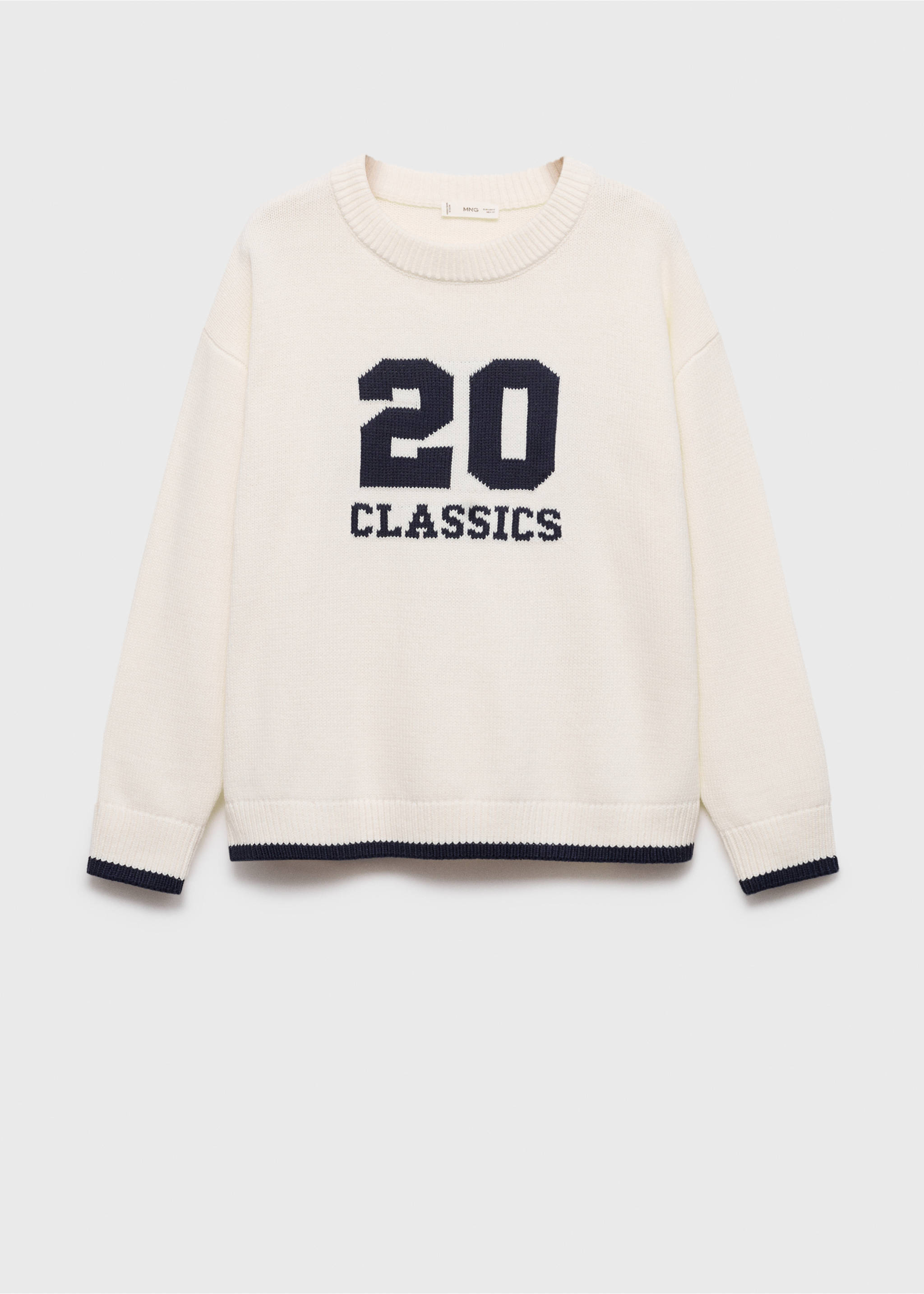 Knit embroidered sweater - Article without model, White. Ref: 17005805-00.