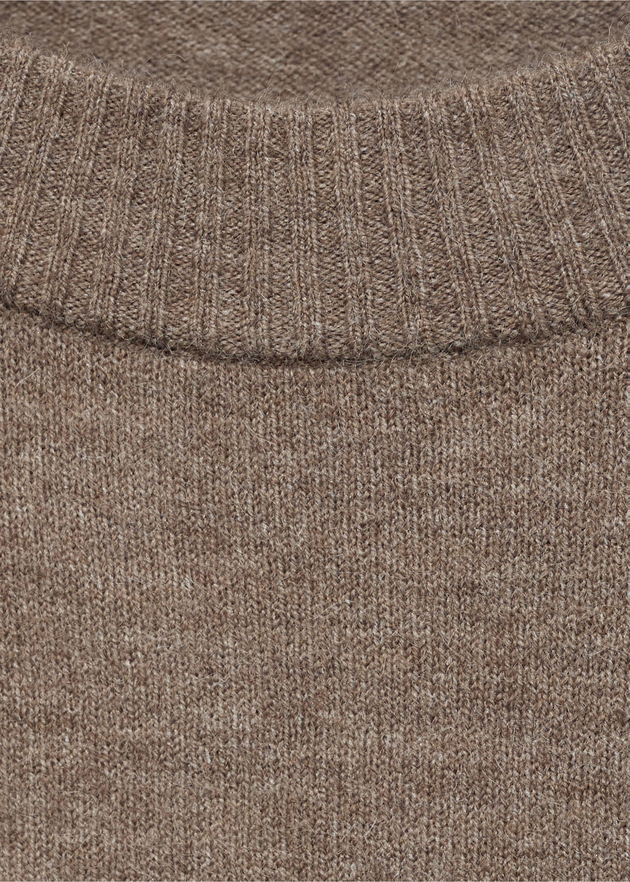 Oversized sweater with ribbed trim - Details of the article 8, Medium Brown. Ref: 17005812-00.