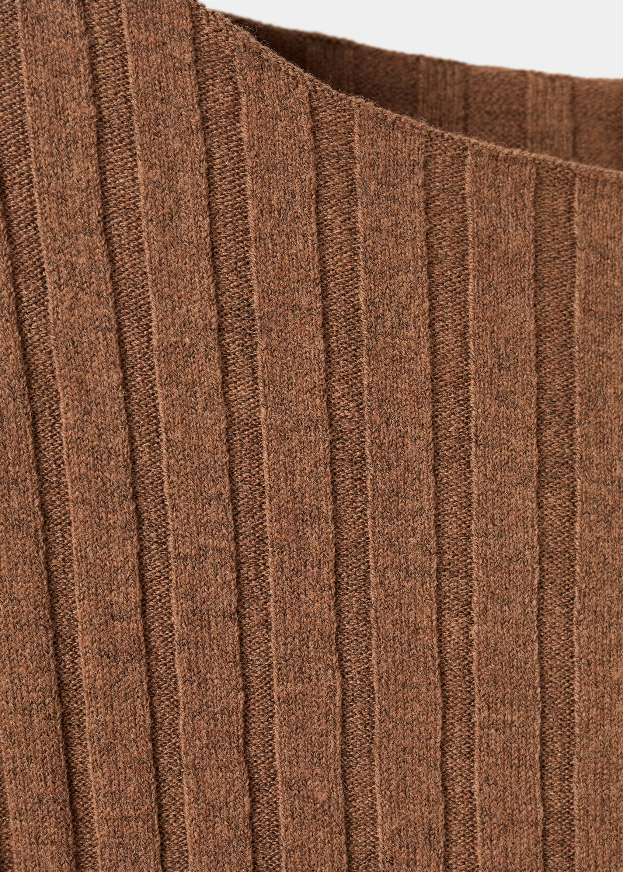 Boat neck ribbed sweater - Details of the article 0, Chocolate. Ref: 17005815-00.