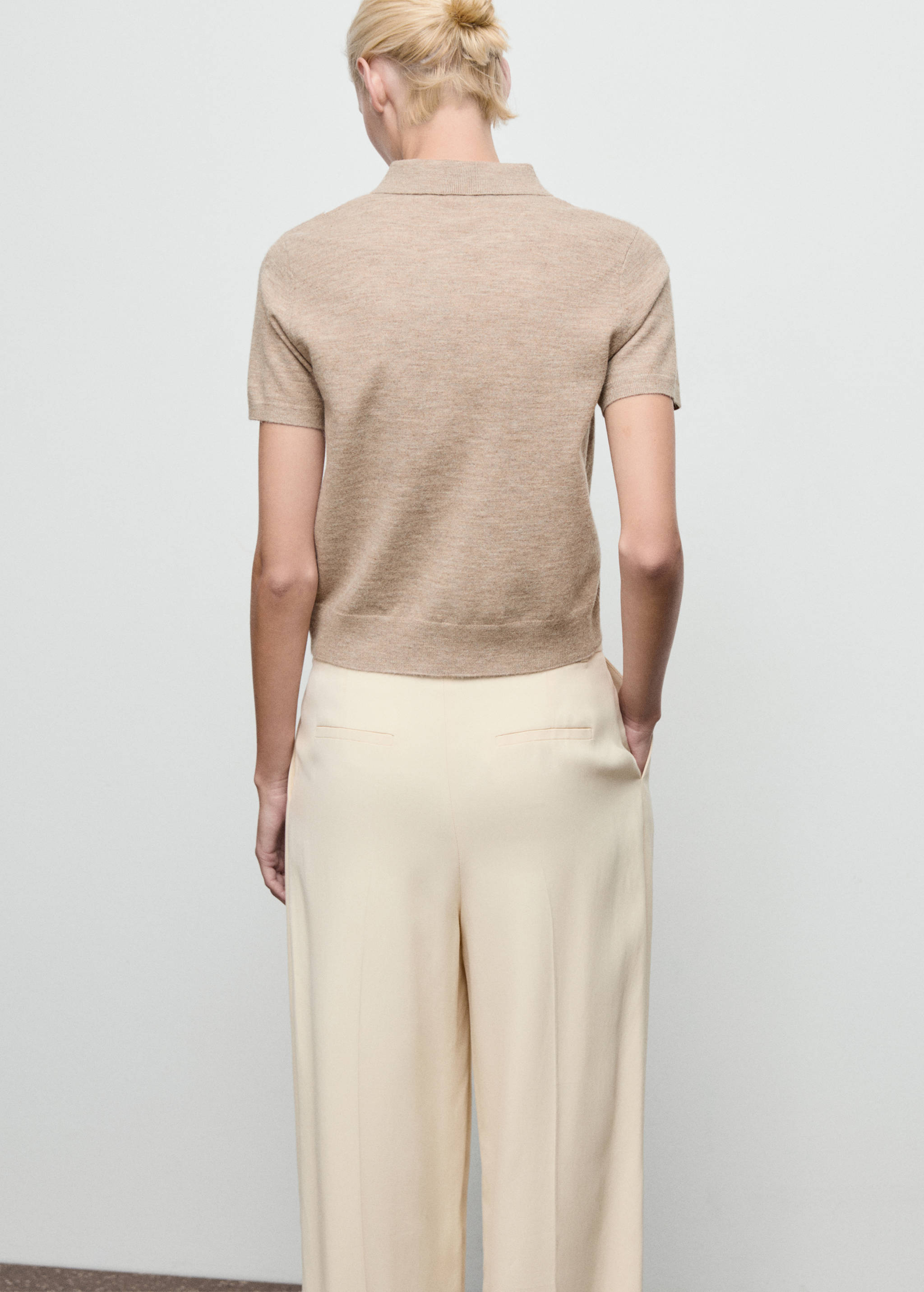 Argyle polo neck sweater - Reverse of the article