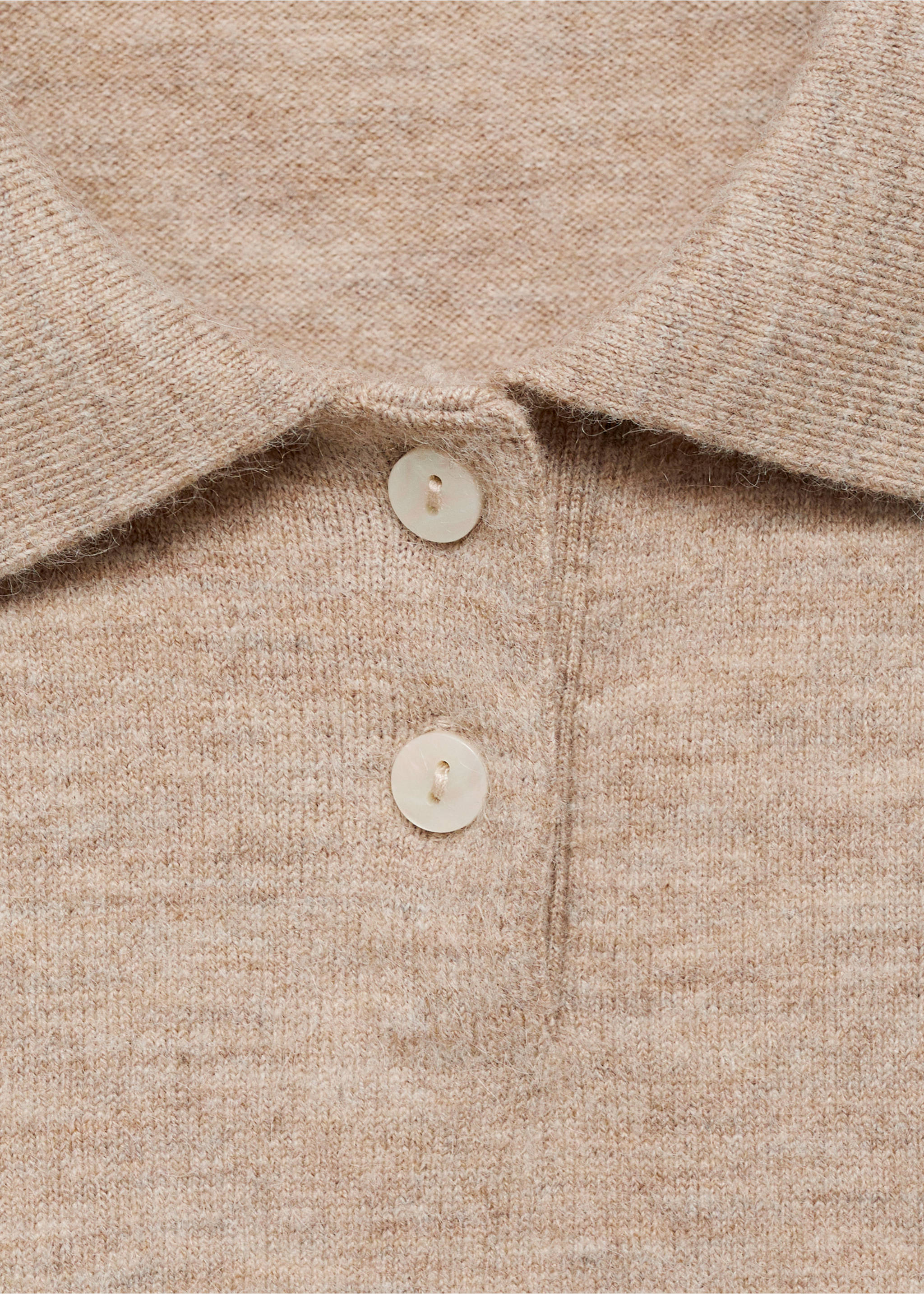Argyle polo neck sweater - Details of the article 8, Medium Brown. Ref: 17005816-00.