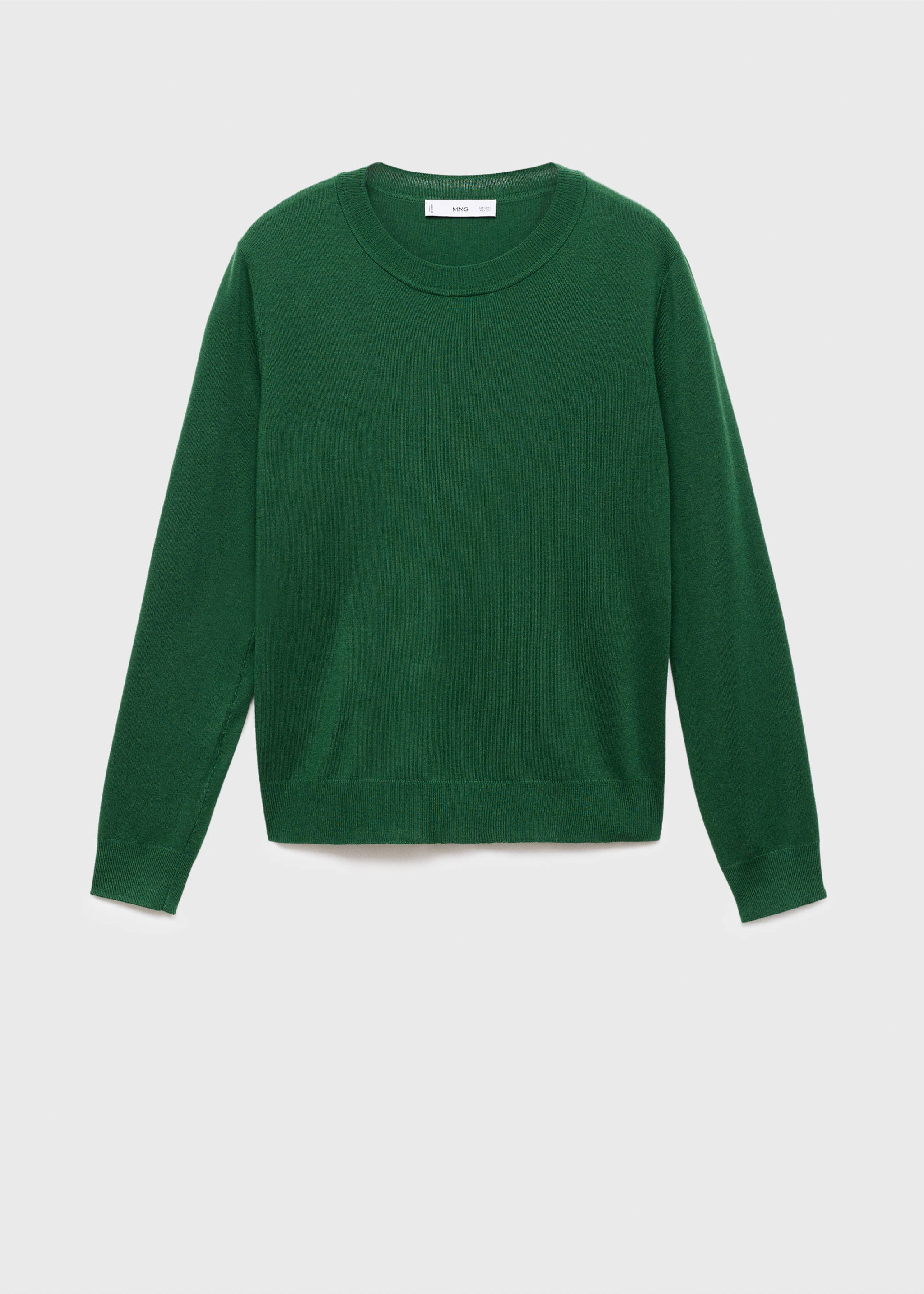 Fine-knit crew-neck sweater - Article without model, Dark Green. Ref: 17005817-00.