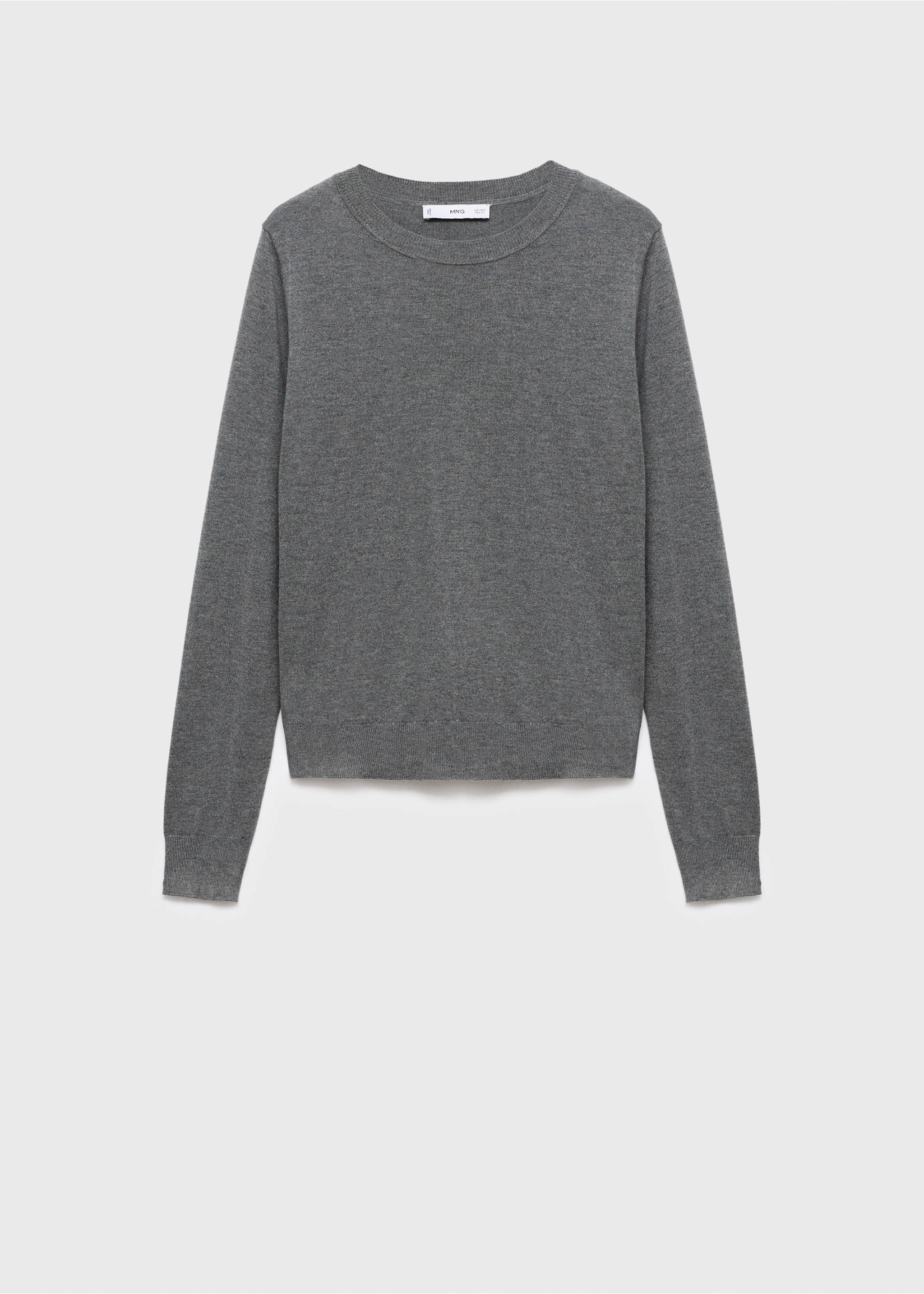 Fine-knit crew-neck sweater - Article without model, Medium Heather Grey. Ref: 17005817-00.