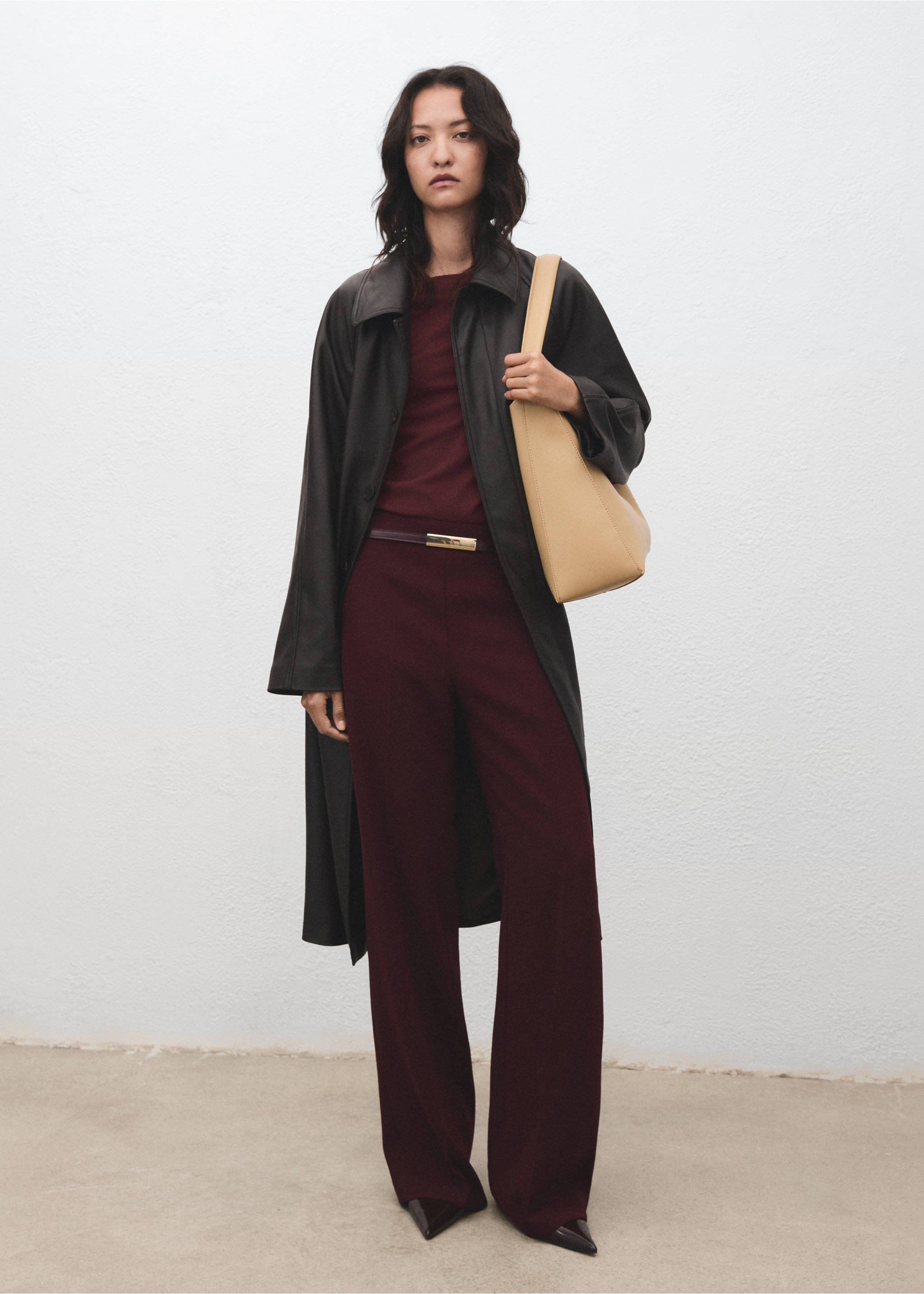 Long-sleeved fine-knit sweater - General plane, Wine. Ref: 17005819-00.