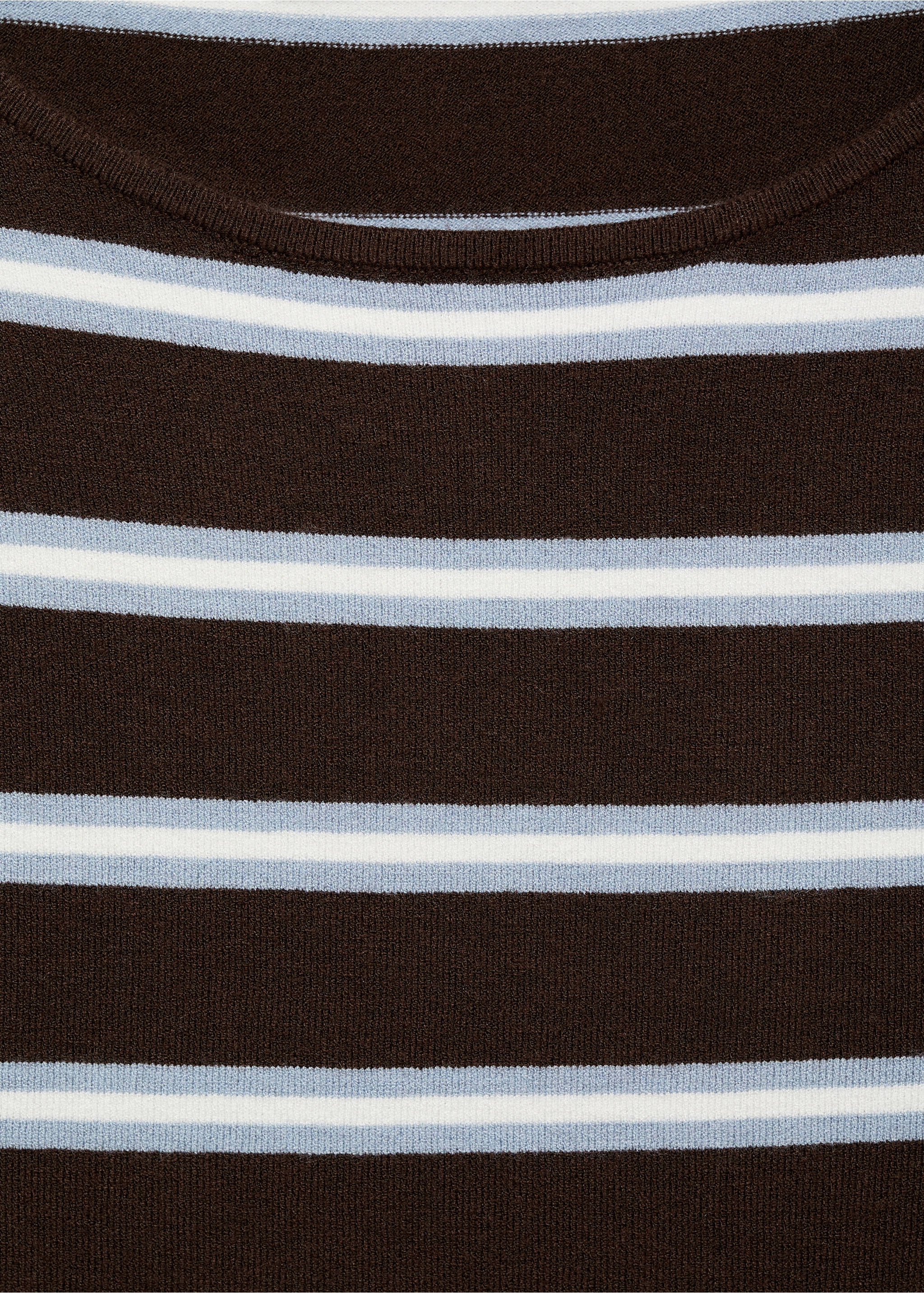 Fine knit striped jersey - Details of the article 8, Chocolate. Ref: 17005820-00.