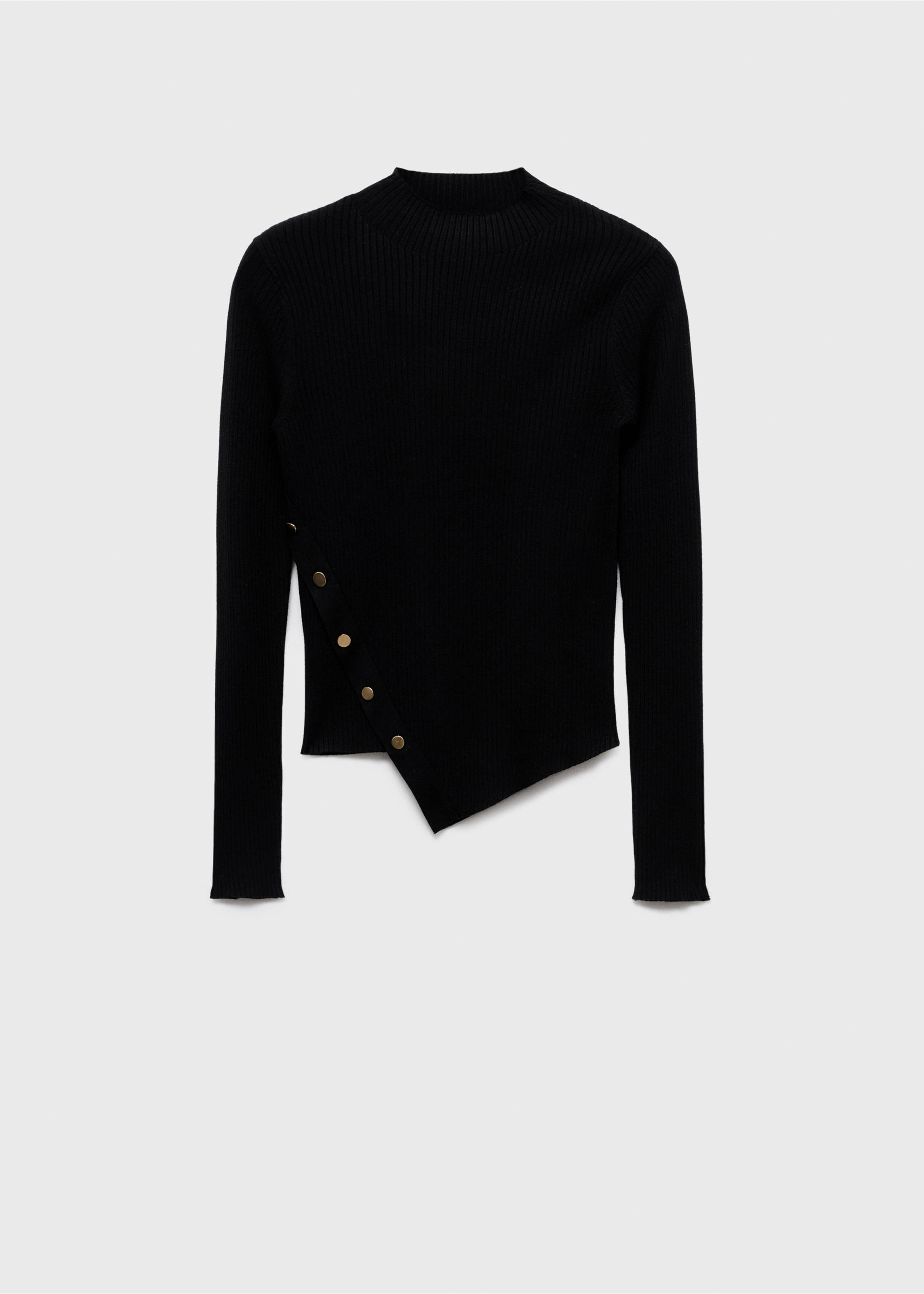 Asymmetrical sweater with buttons - Article without model, Black. Ref: 17005826-00.