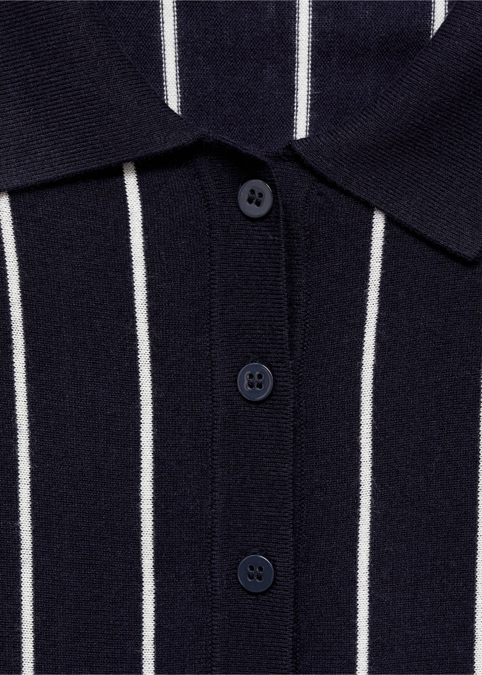 Pull-over rayures col polo - Détail de l'article 8, Bleu marine. Ref: 17005827-00.