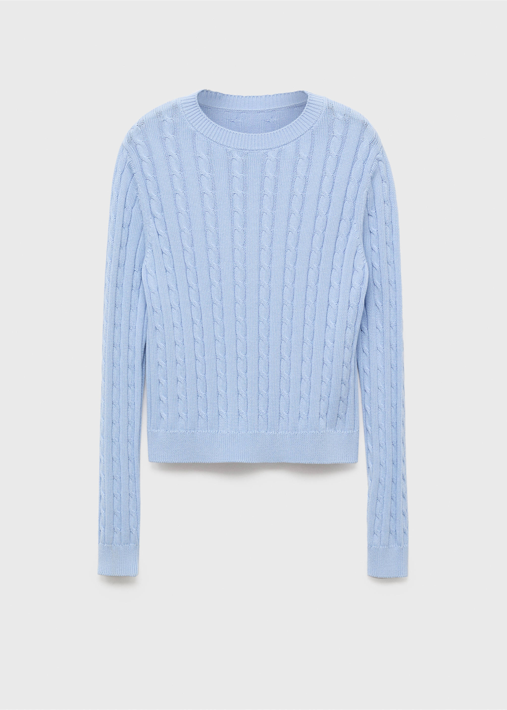 Braided knitted sweater - Article without model, Sky Blue. Ref: 17005831-00.