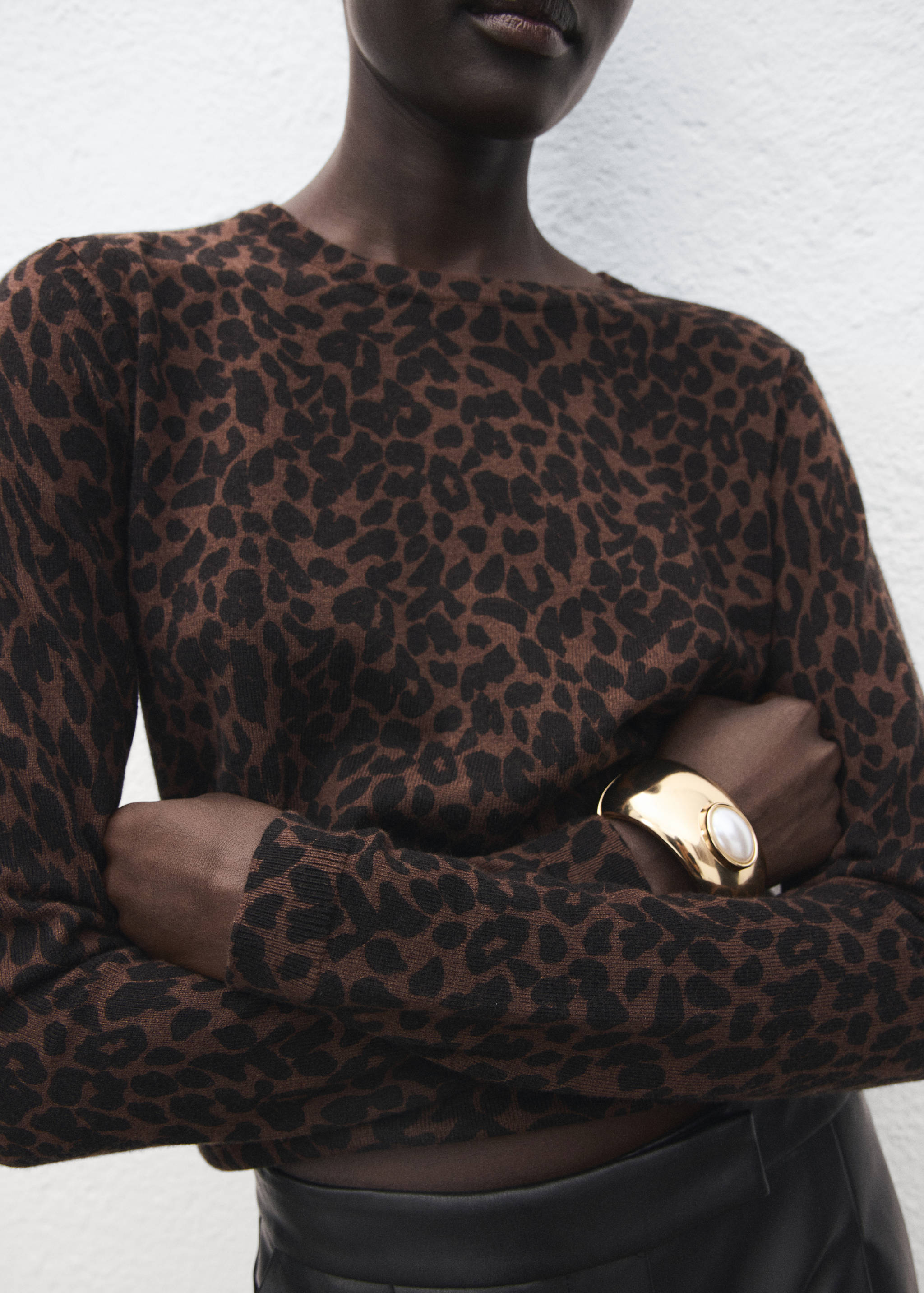 Ribbed leopard-print sweater - Details of the article 3