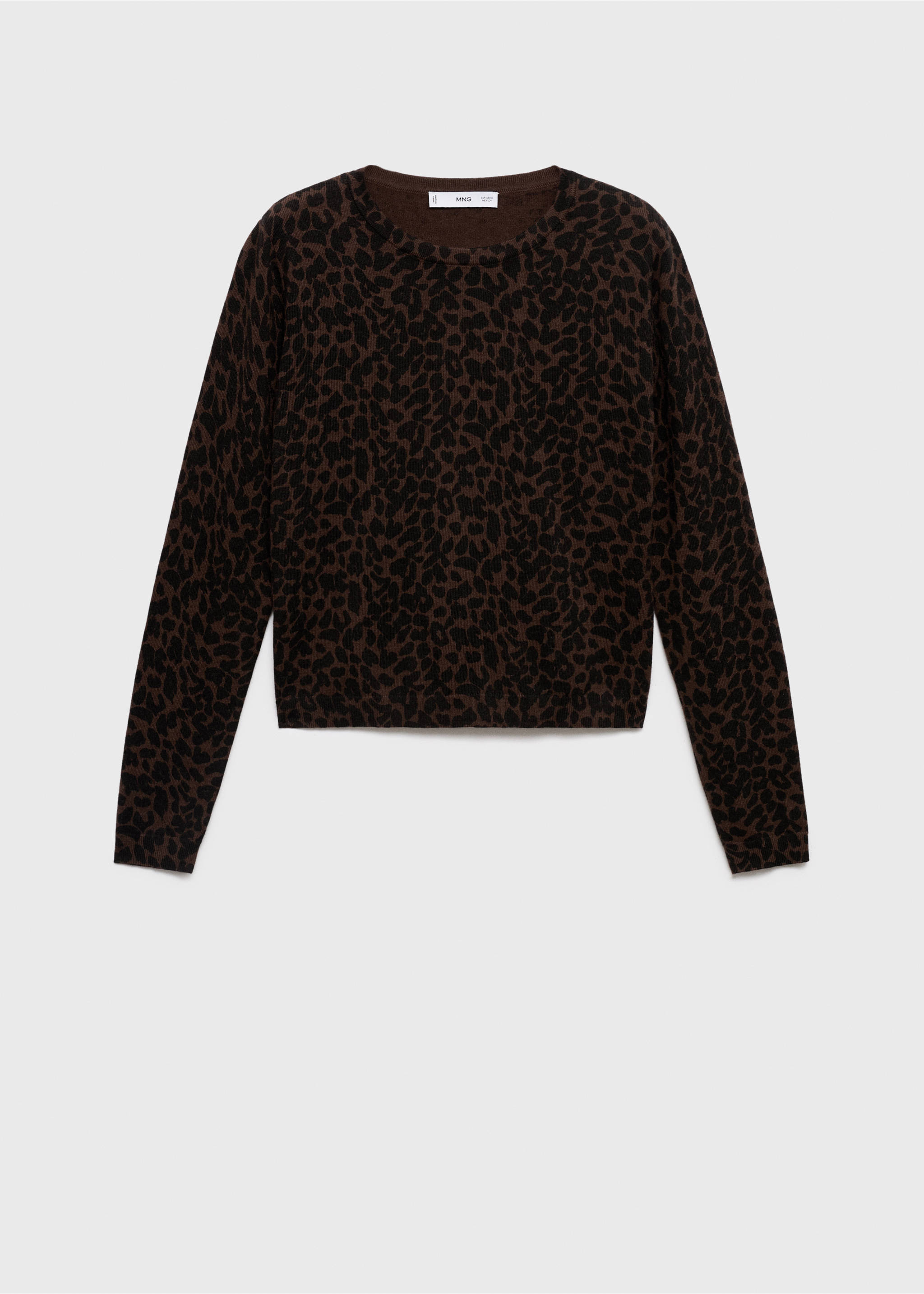 Ribbed leopard-print sweater - Article without model, Chocolate. Ref: 17005832-00.