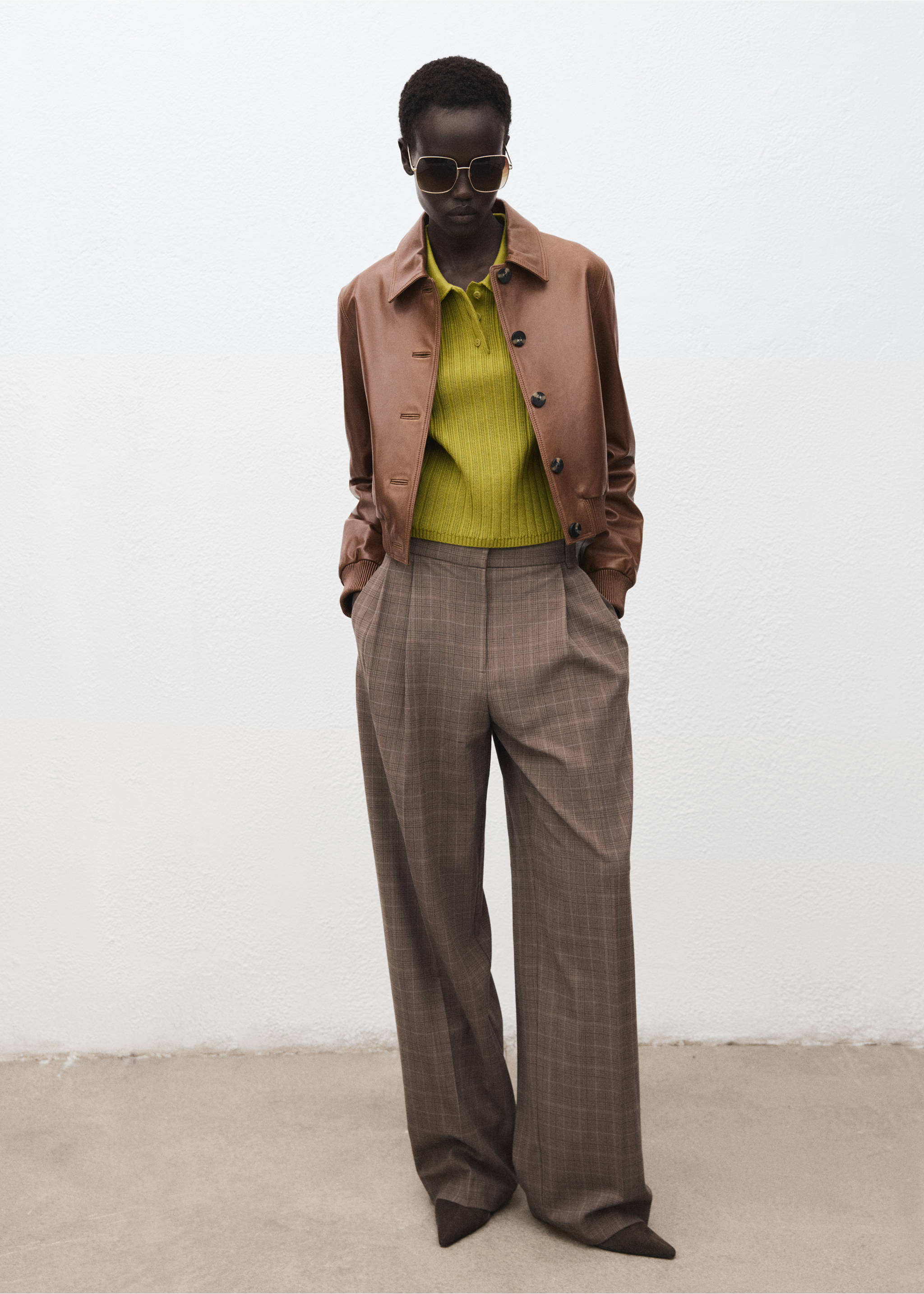 Polo-neck ribbed sweater - General plane, Green. Ref: 17005834-00.