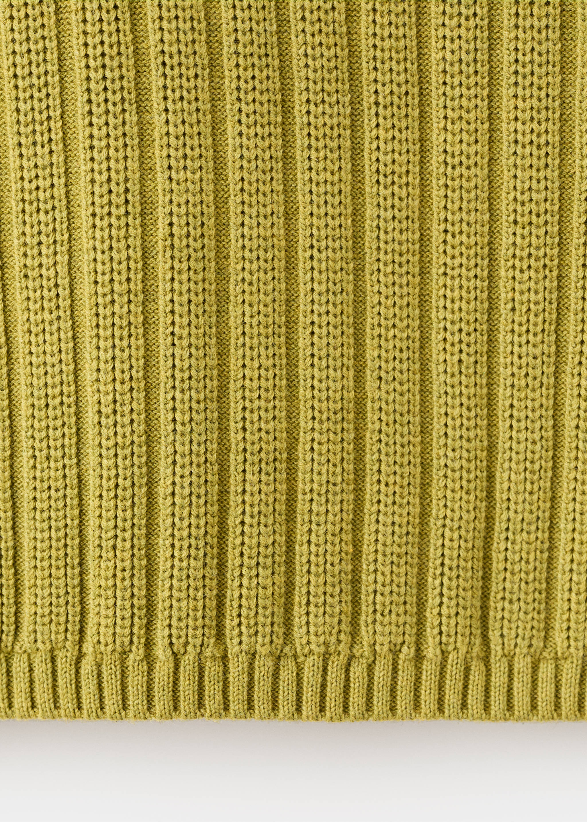 Polo-neck ribbed sweater - Details of the article 0, Green. Ref: 17005834-00.