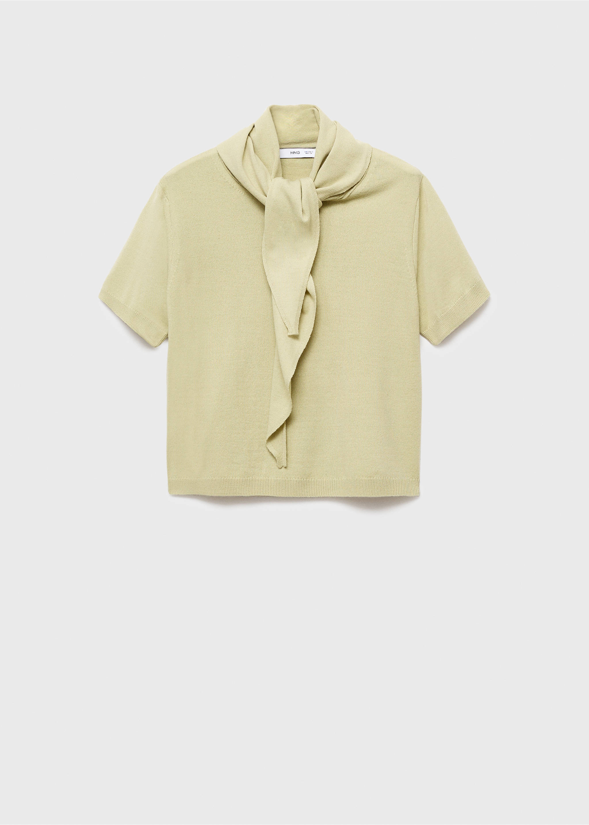 Short-sleeved sweater with scarf - Article without model, Pastel Green. Ref: 17005836-00.