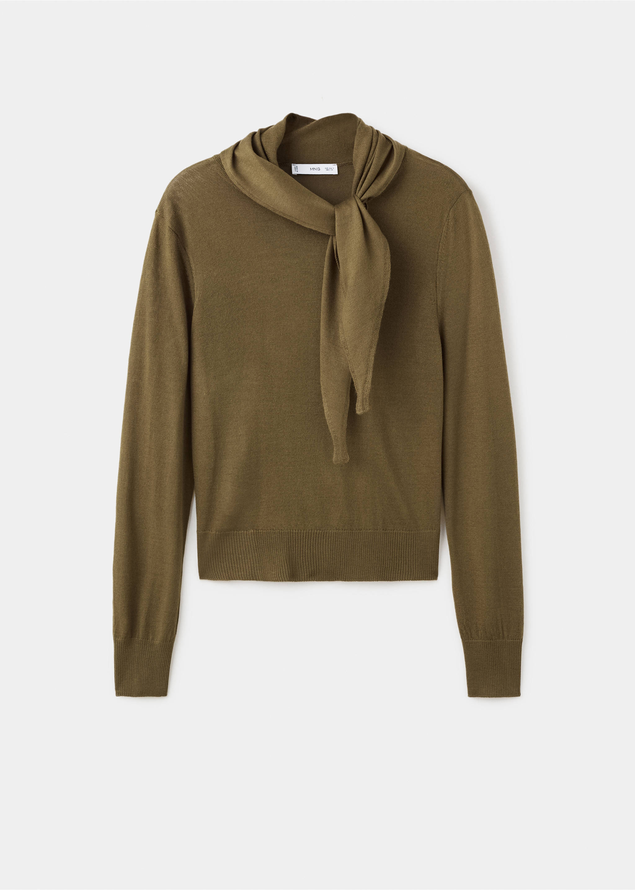 Turtleneck sweater with knot - Article without model, Olive Green. Ref: 17005837-00.