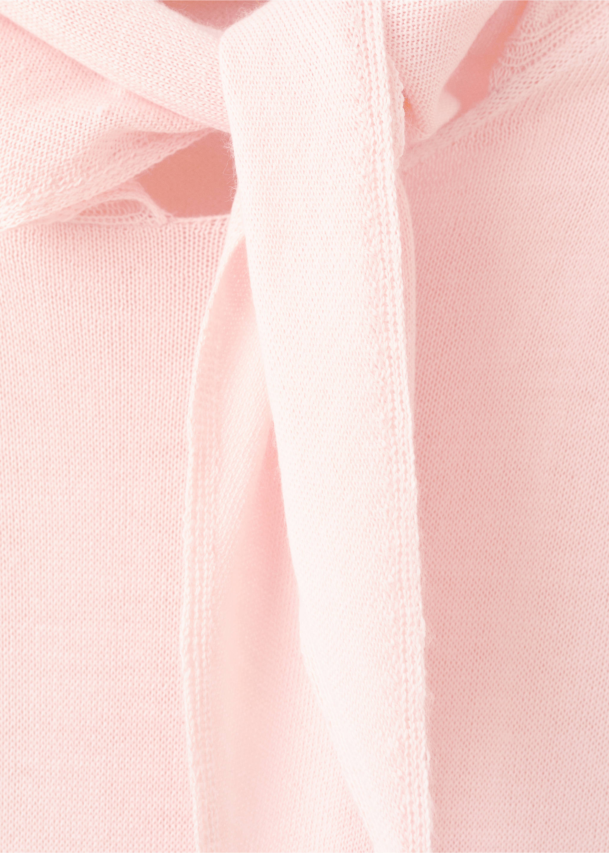 Turtleneck sweater with knot - Details of the article 8, Pastel Pink. Ref: 17005837-00.