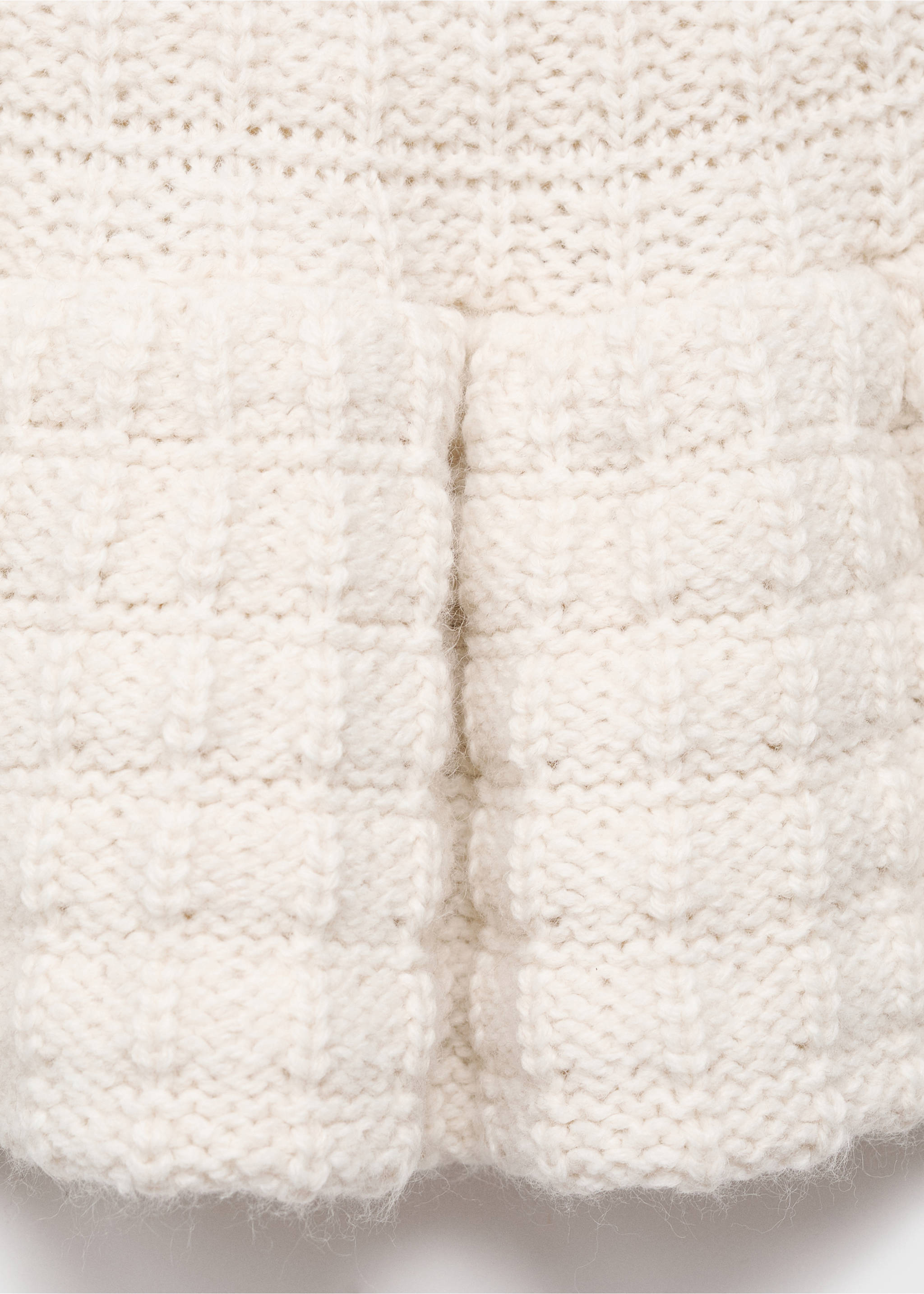 Textured sweater with ruffles - Details of the article 0, Ecru. Ref: 17005844-00.