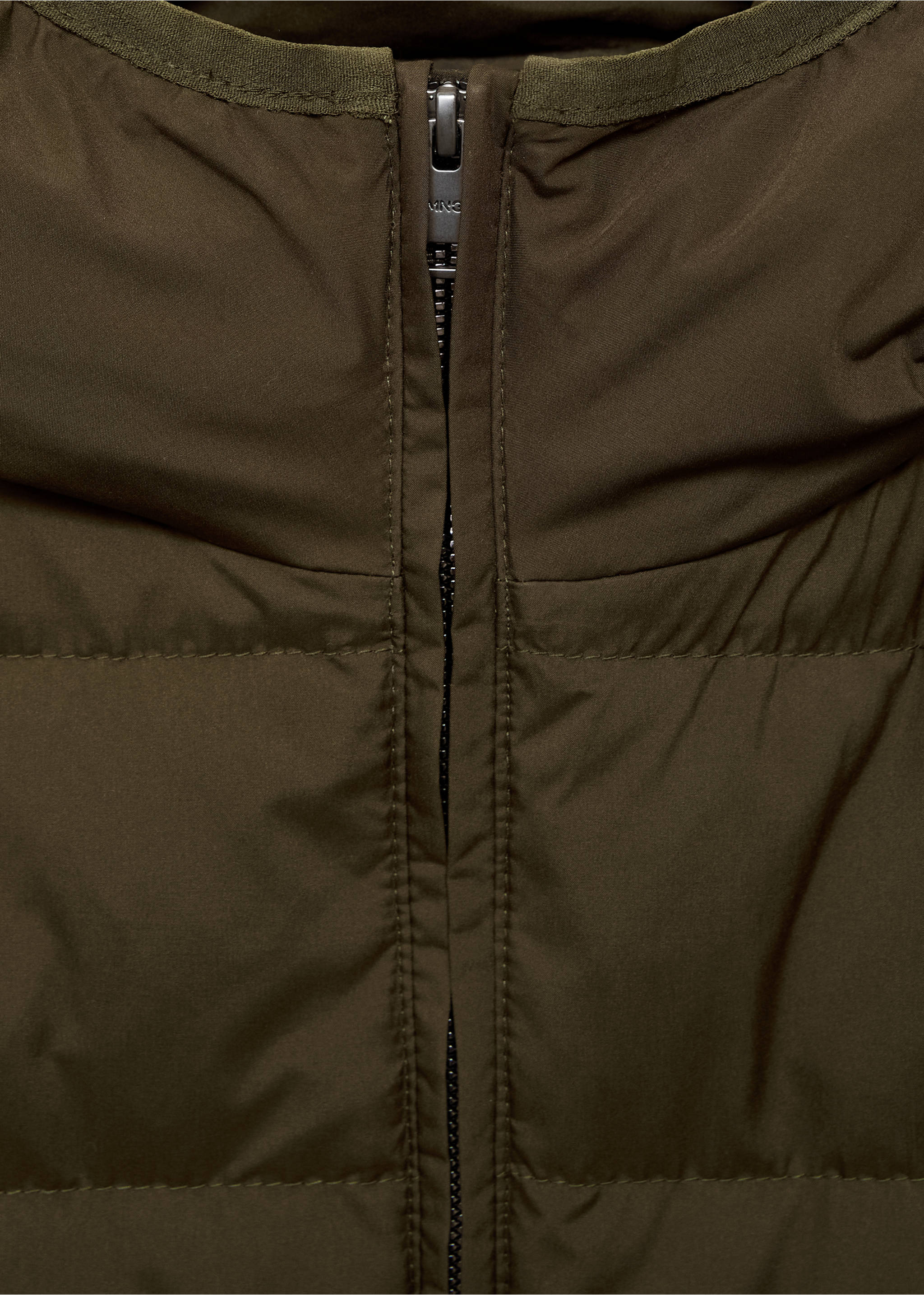 Packable down feather puffer jacket - Details of the article 8, Olive Green. Ref: 17005974-00.