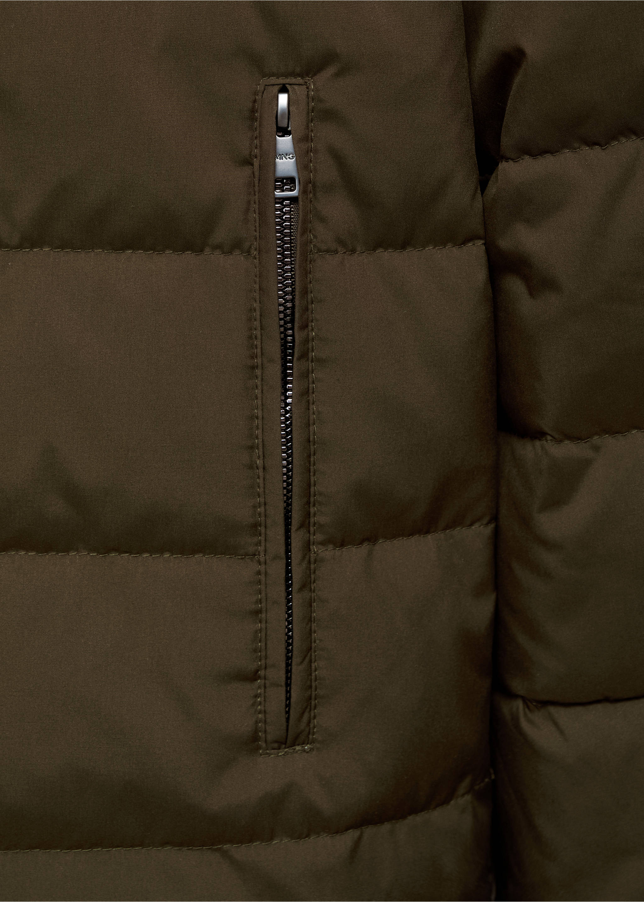 Packable down feather puffer jacket - Details of the article 0, Olive Green. Ref: 17005974-00.