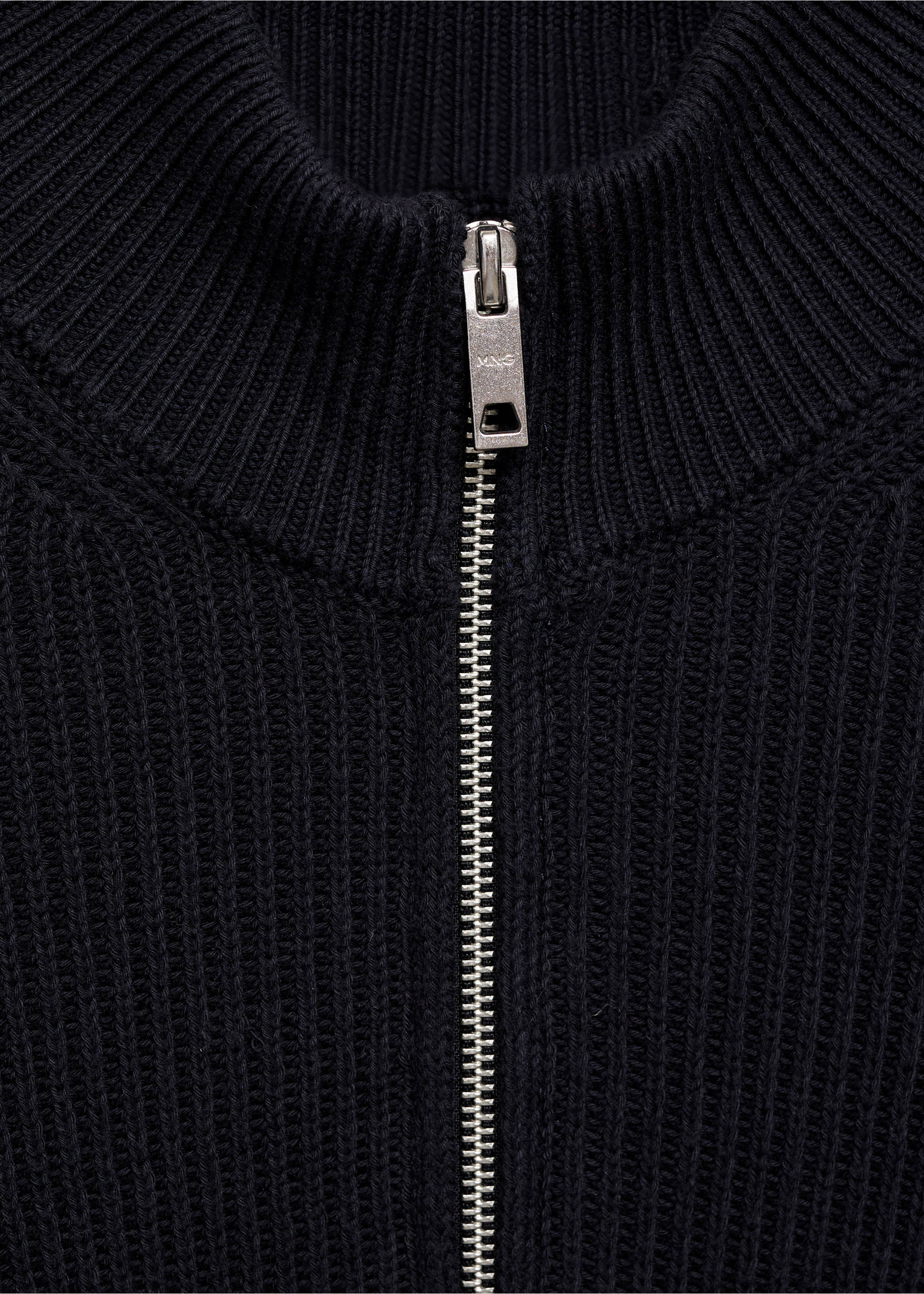 100% cotton perkins-neck sweater - Details of the article 8, Navy. Ref: 17005977-00.