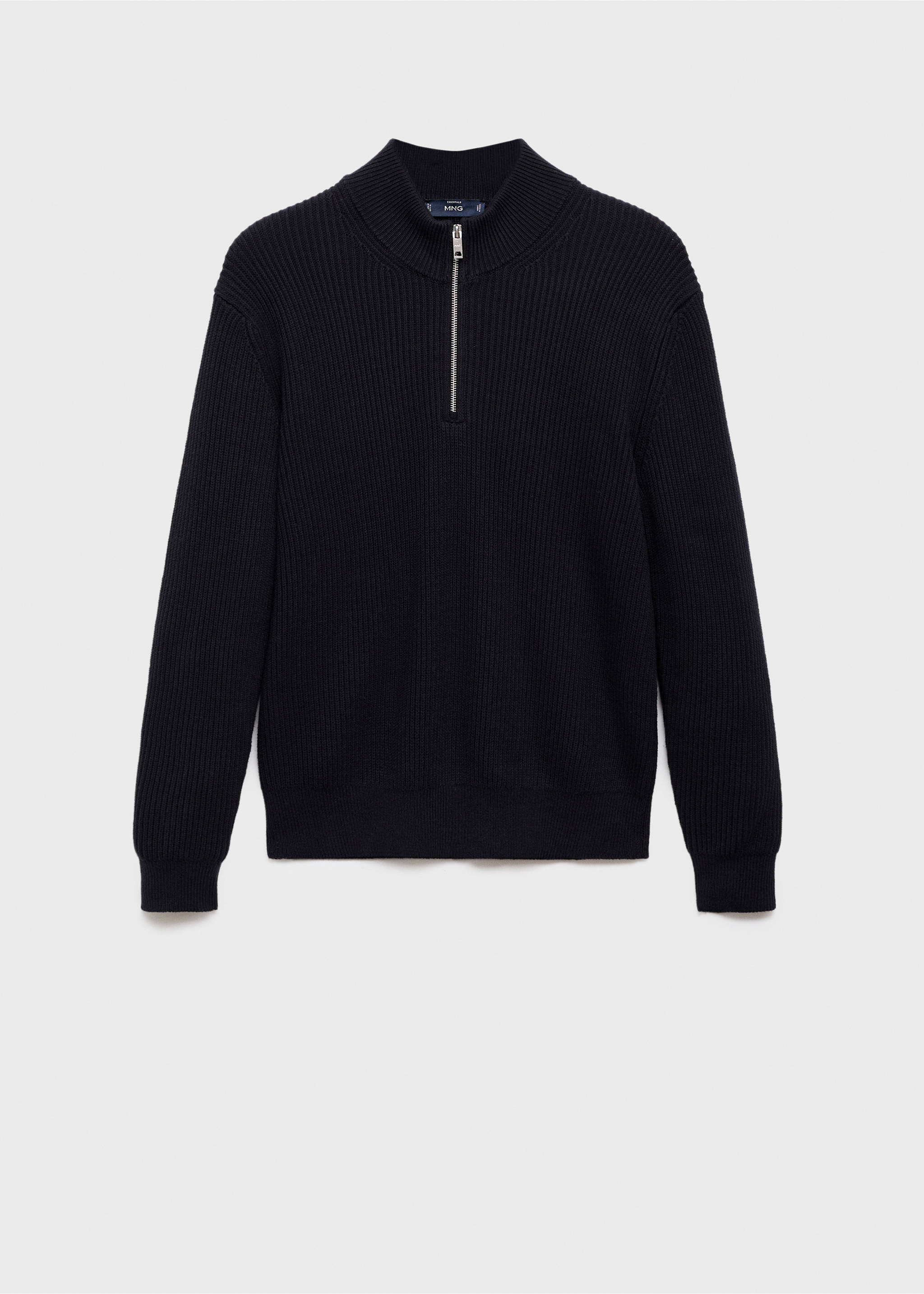 100% cotton perkins-neck sweater - Article without model, Navy. Ref: 17005977-00.