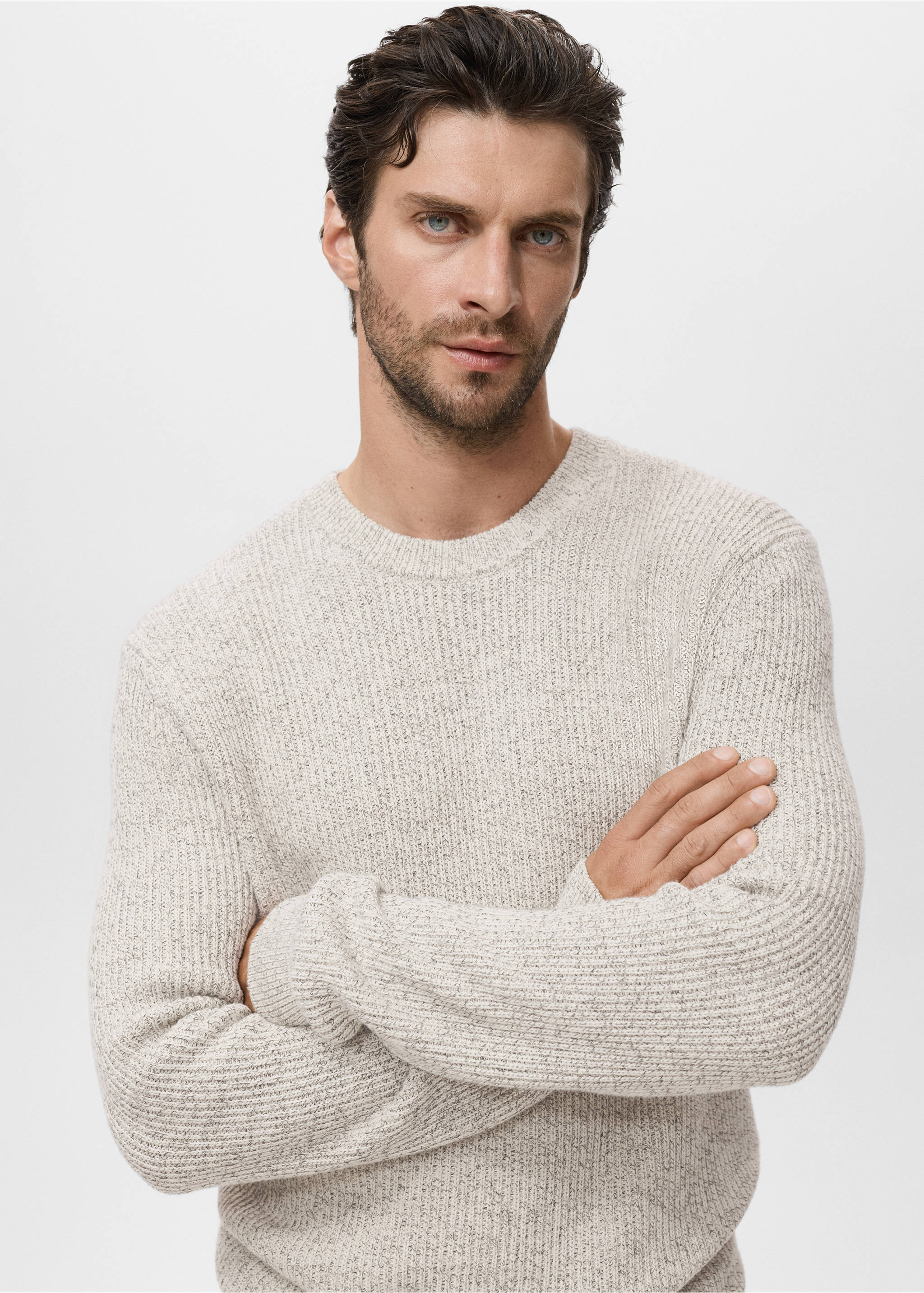100% cotton specked jersey - Details of the article 1, Off White. Ref: 17005978-00.