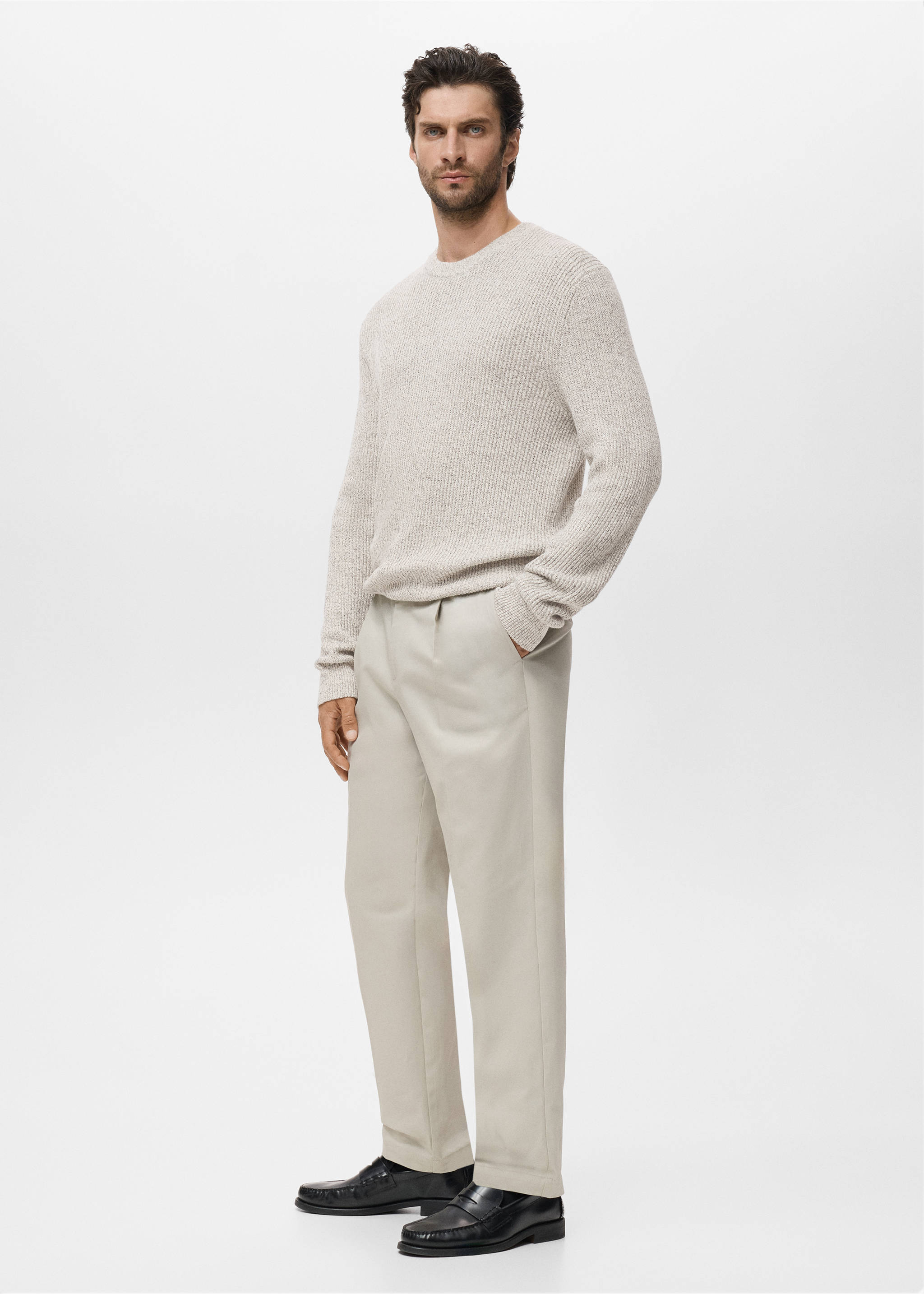 100% cotton specked jersey - Details of the article 2, Off White. Ref: 17005978-00.