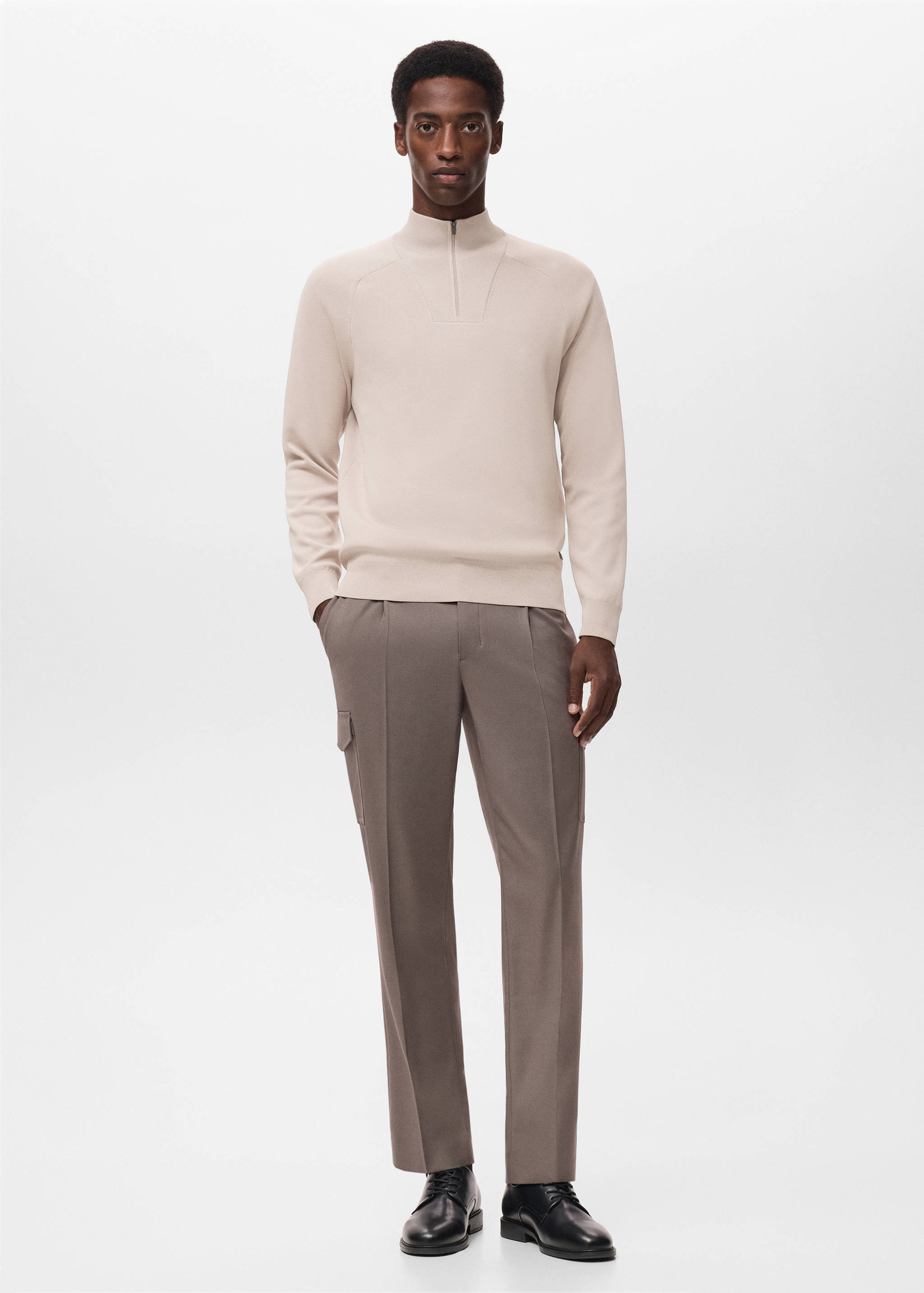 Breathable zip-neck sweater - General plane