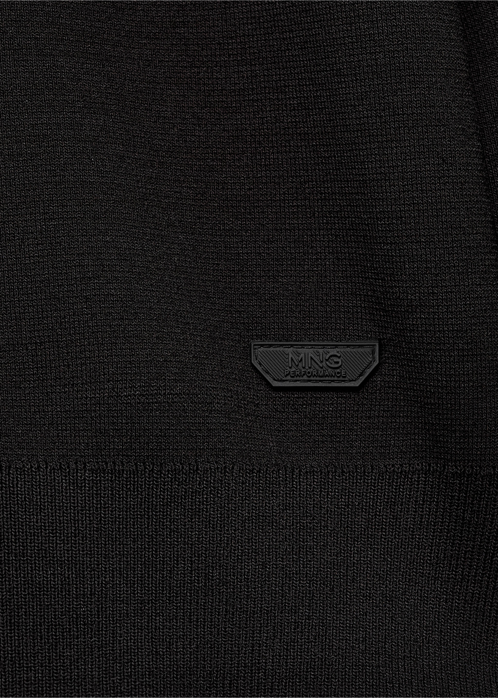 Breathable zip-neck sweater - Details of the article 0, Black. Ref: 17005979-00.
