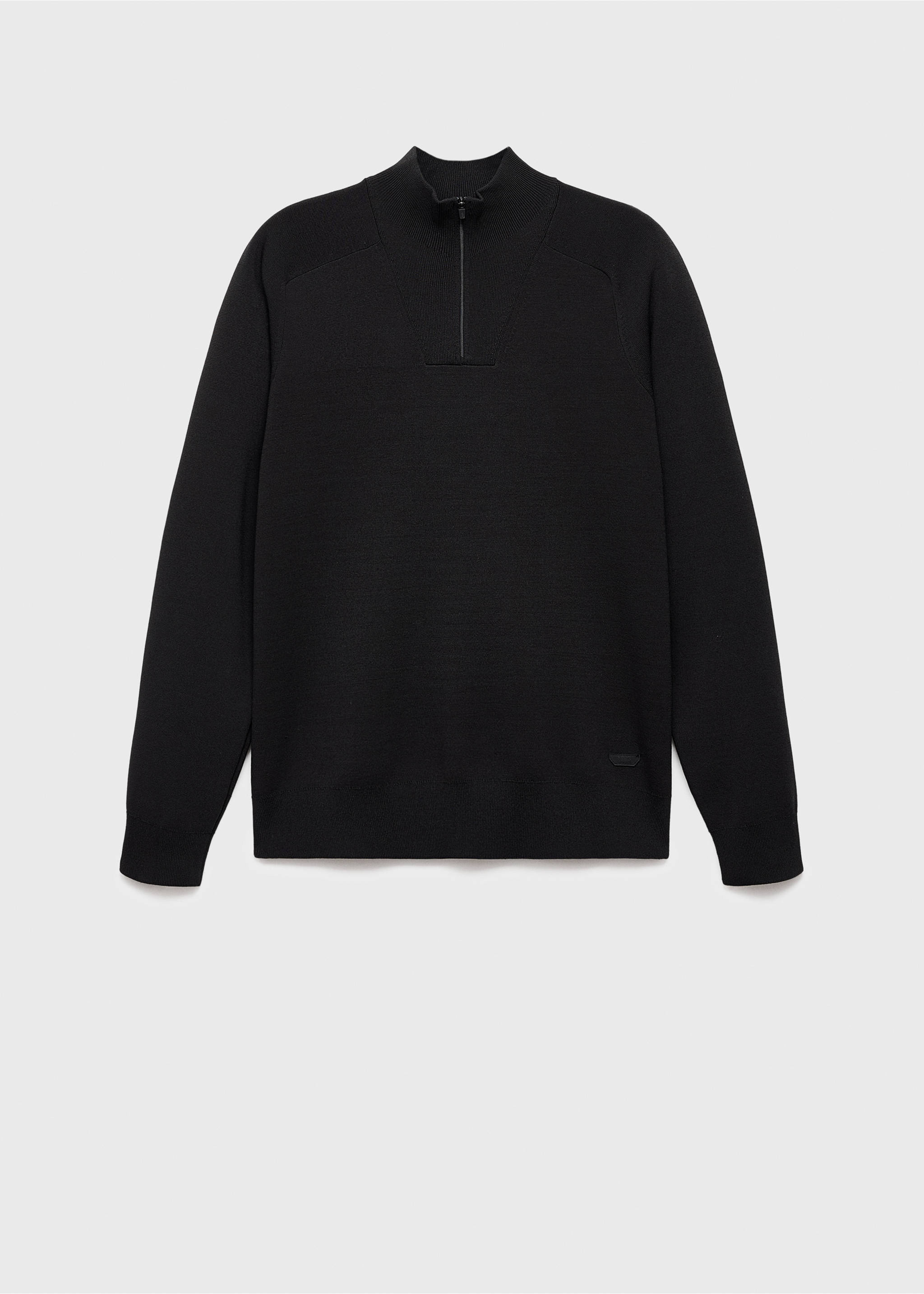 Breathable zip-neck sweater - Article without model, Black. Ref: 17005979-00.