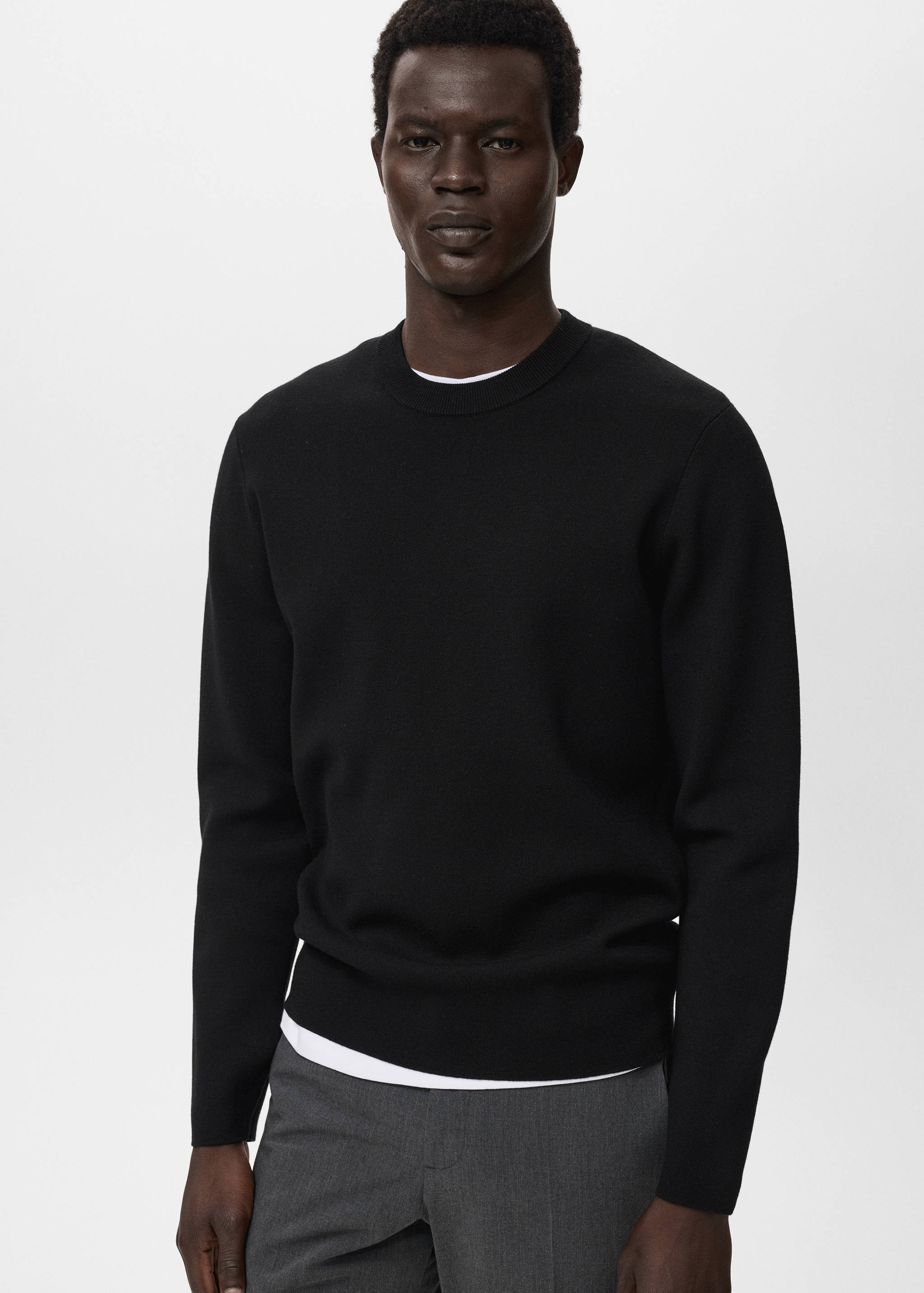 Medium-knit regular-fit sweater - Medium plane