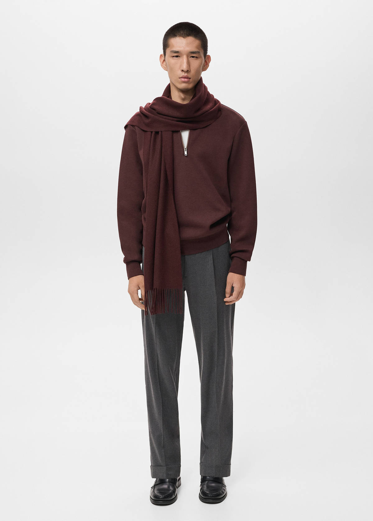 Regular-fit zip-neck sweatshirt