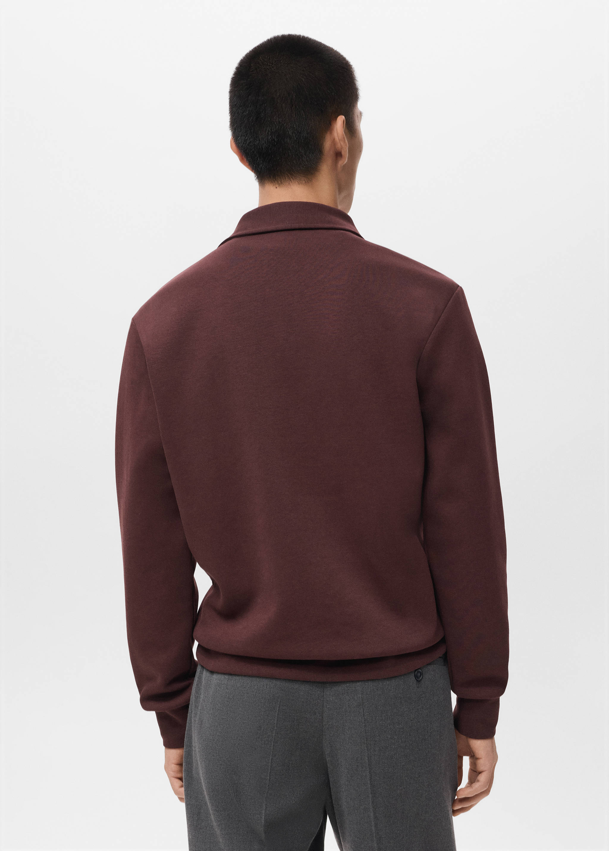 Sudadera regular fit cuello cremallera - Reverso del artículo