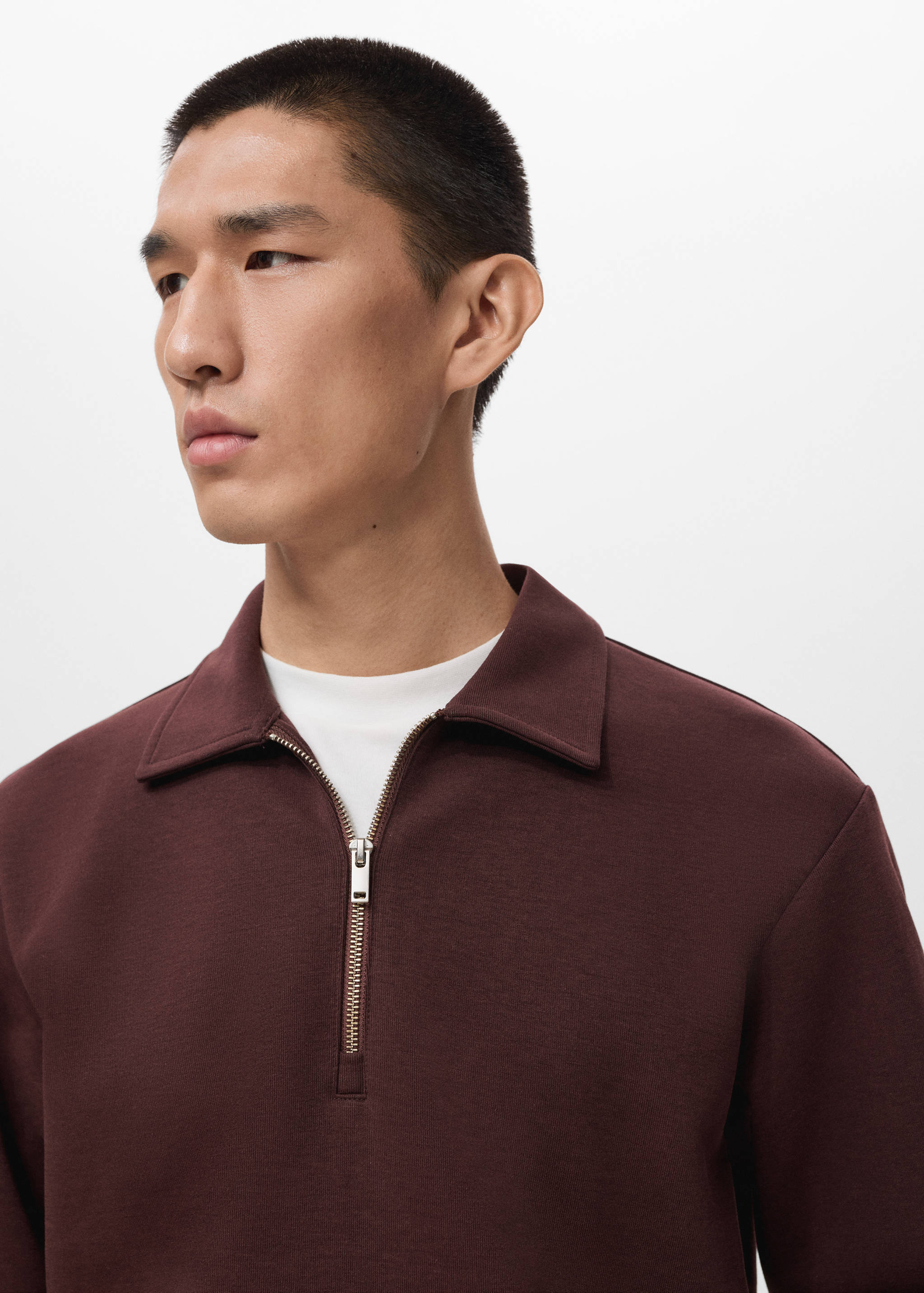 Sudadera regular fit cuello cremallera - Detalle del artículo 1