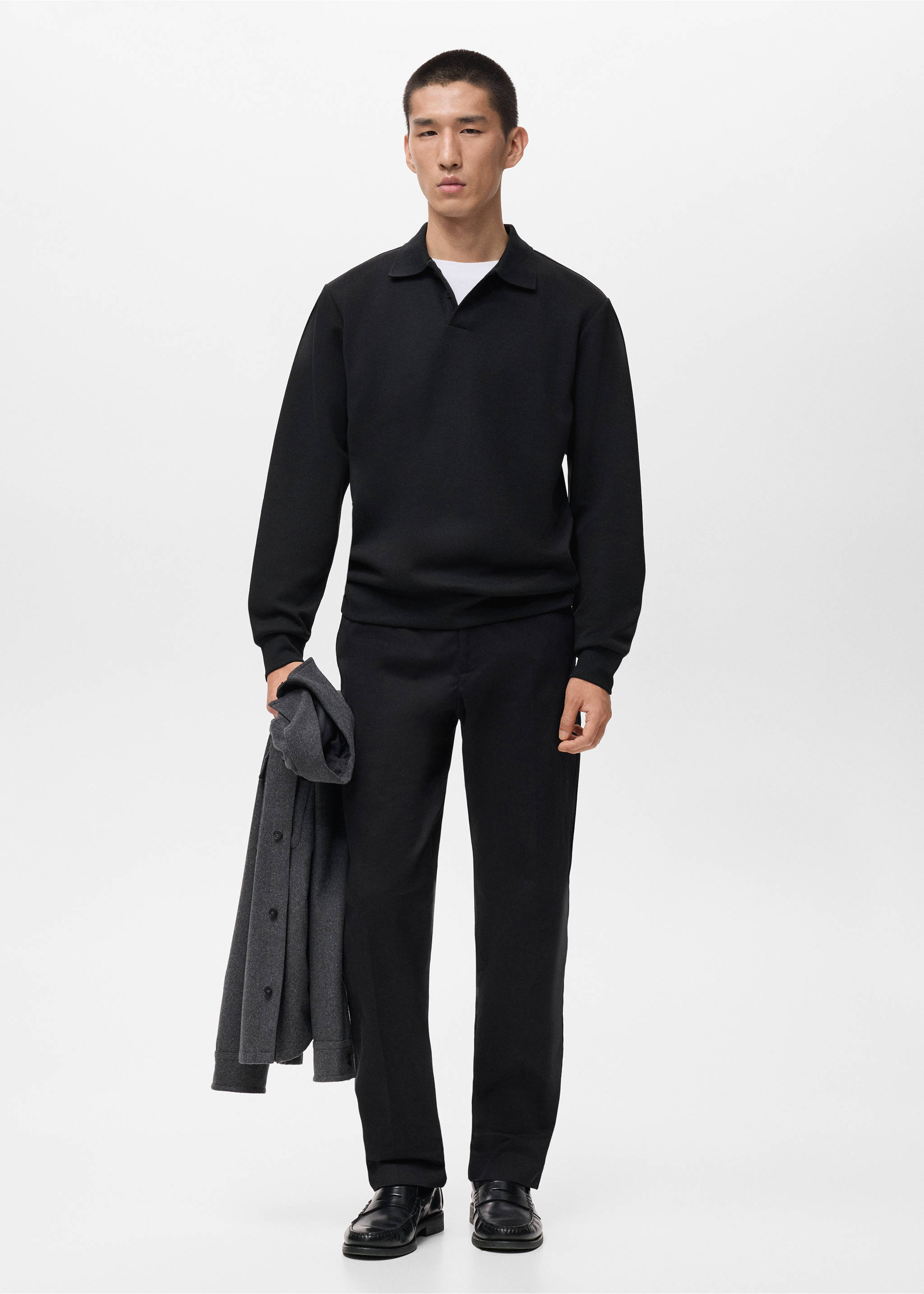 Sweat-shirt polo regular-fit - Plan général, Noir. Ref: 17005984-00.