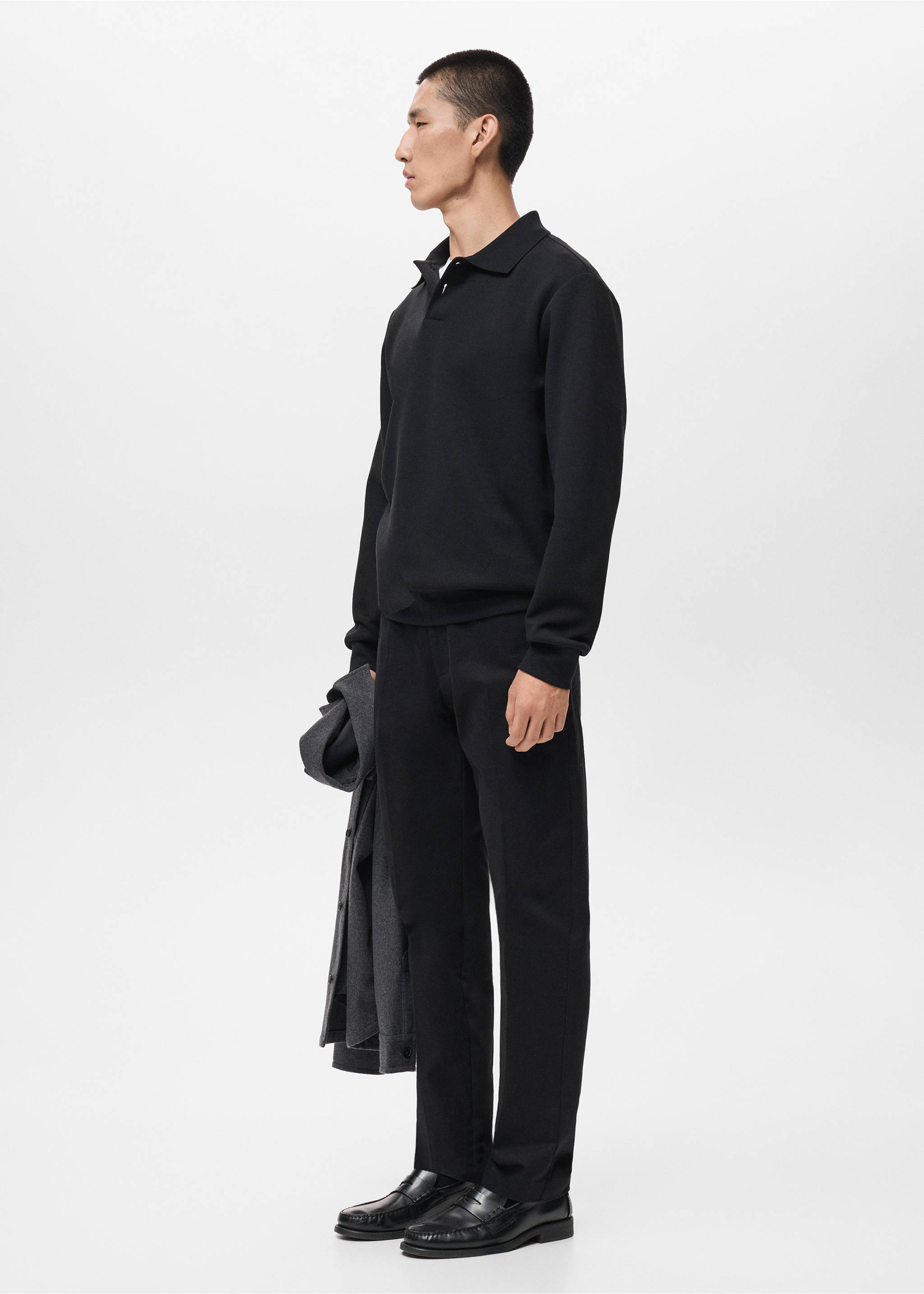 Sweat-shirt polo regular-fit - Détail de l'article 2, Noir. Ref: 17005984-00.