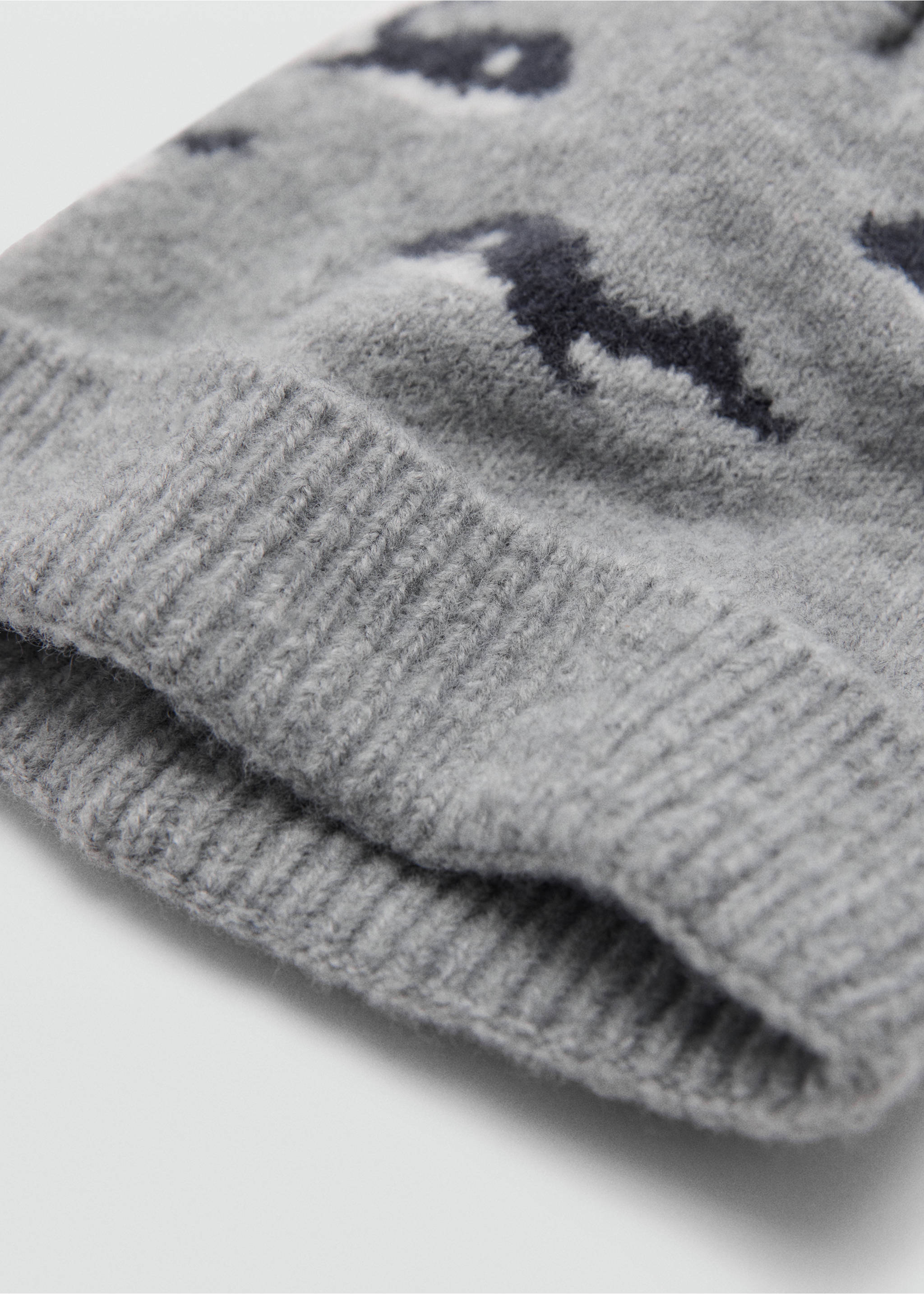 Knitted bobble hat - Medium plane, Grey. Ref: 17005988-00.