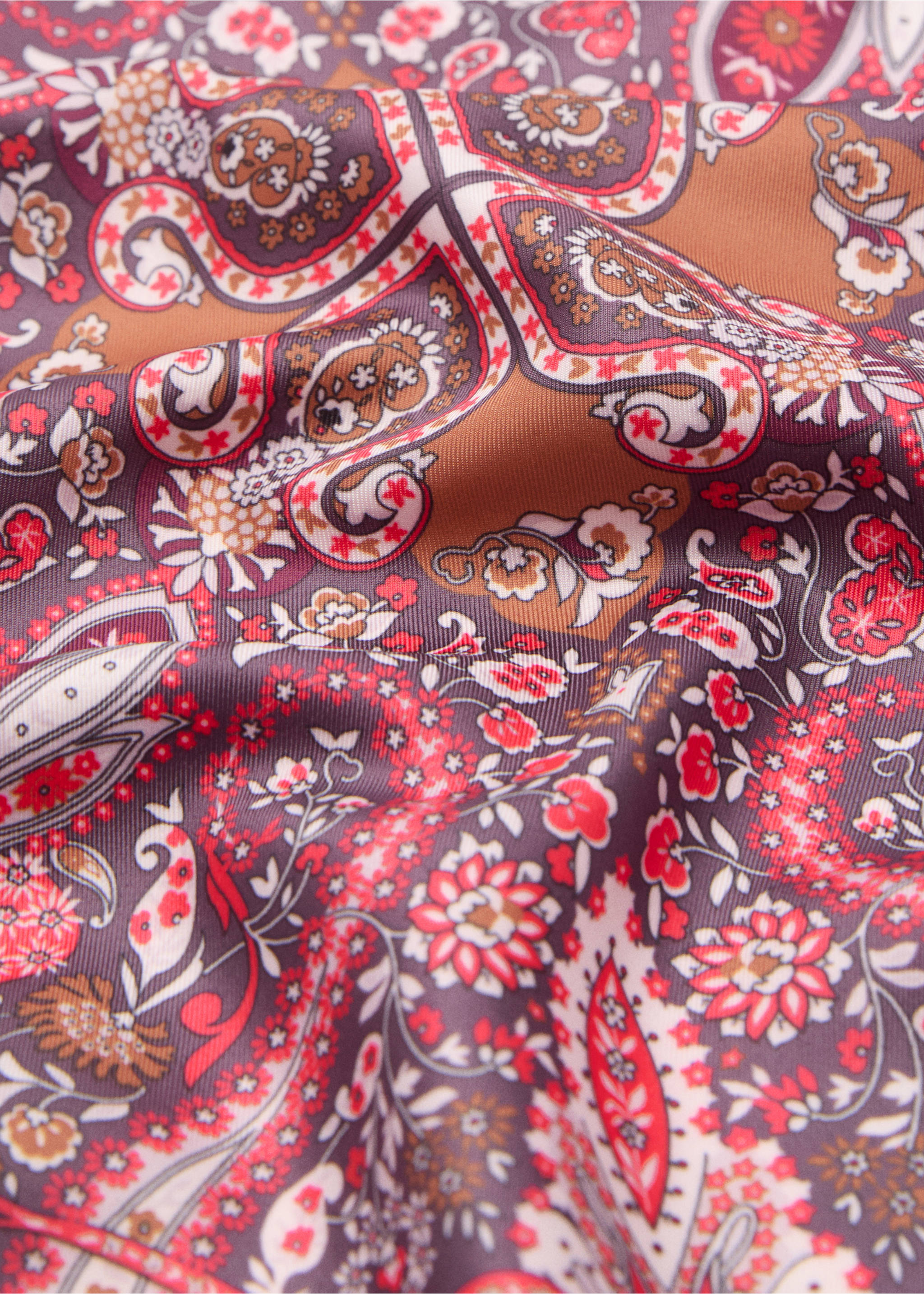 Printed satin scarf - Medium plane, Red. Ref: 17005989-00.