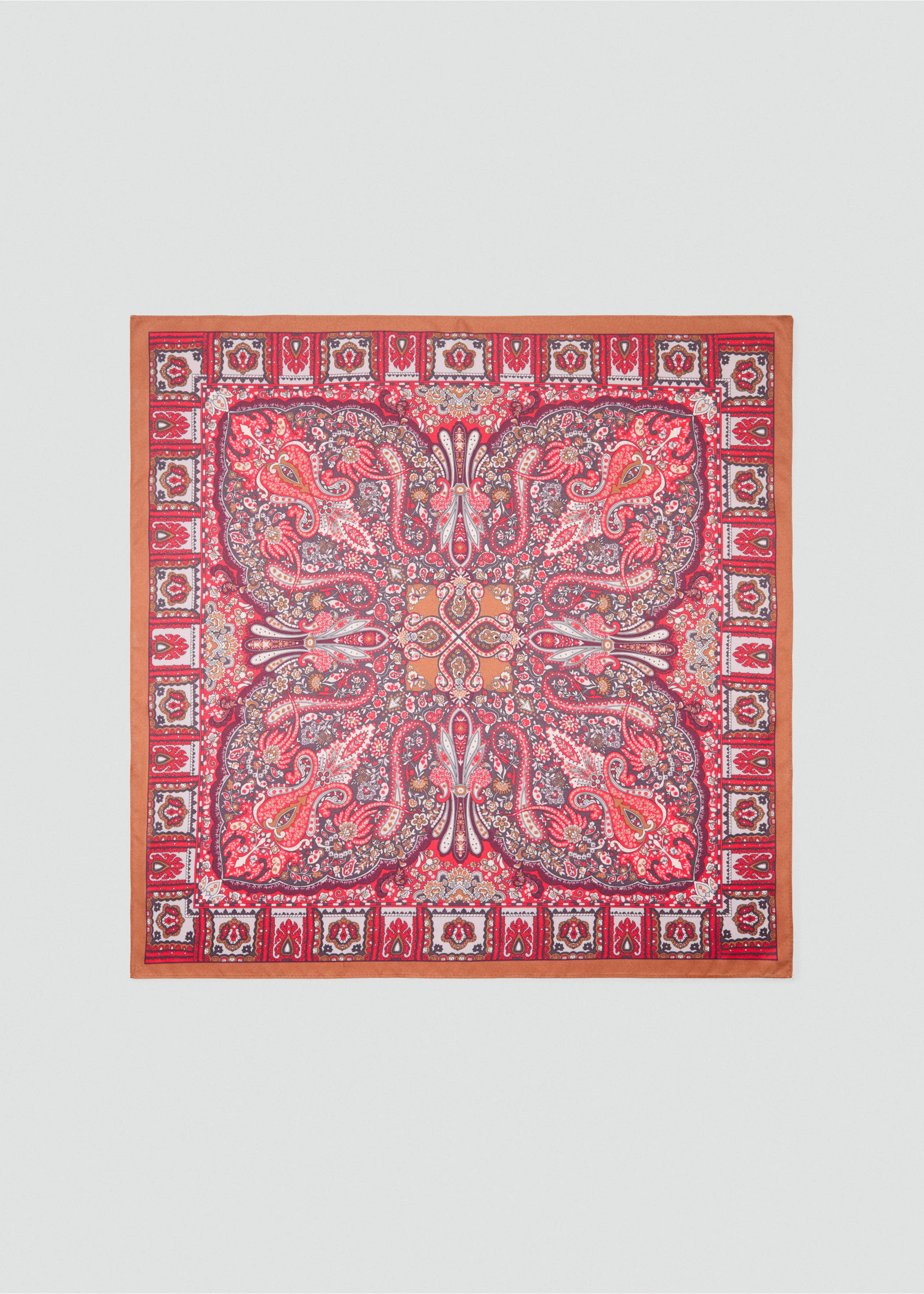 Printed satin scarf - Article without model, Red. Ref: 17005989-00.
