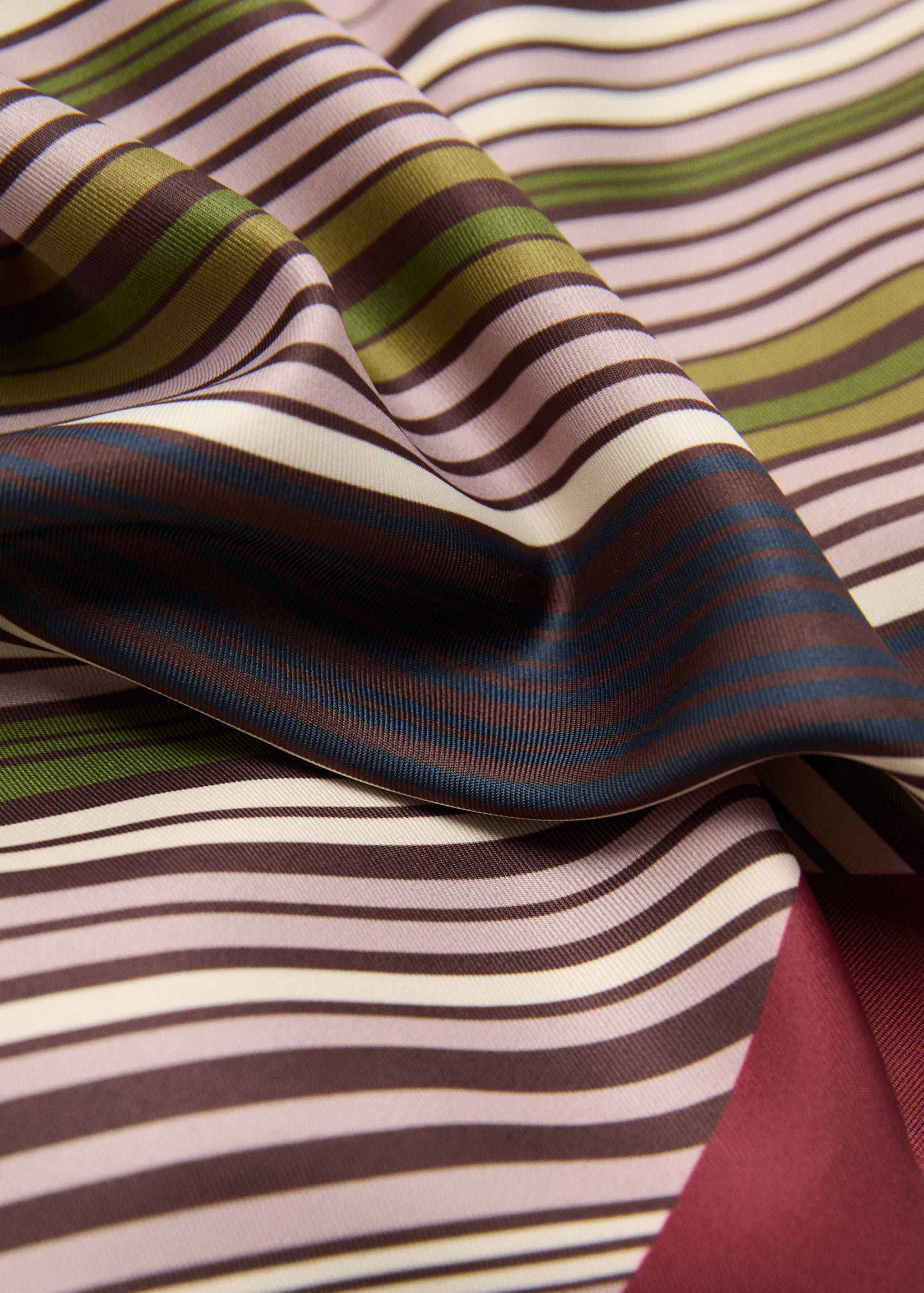 Striped satin scarf - Medium plane
