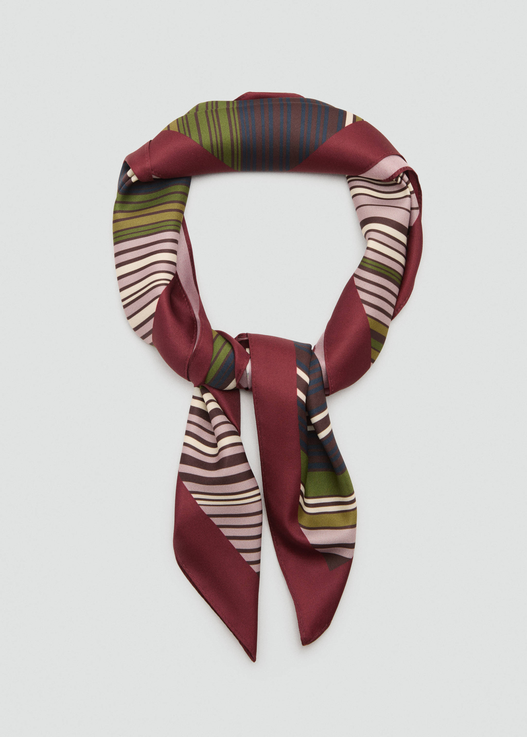 Striped satin scarf - Details of the article 1